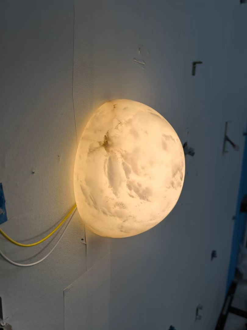 Nyraean Modern Minimalist Alabaster Wall Lamp - Lamp Copper