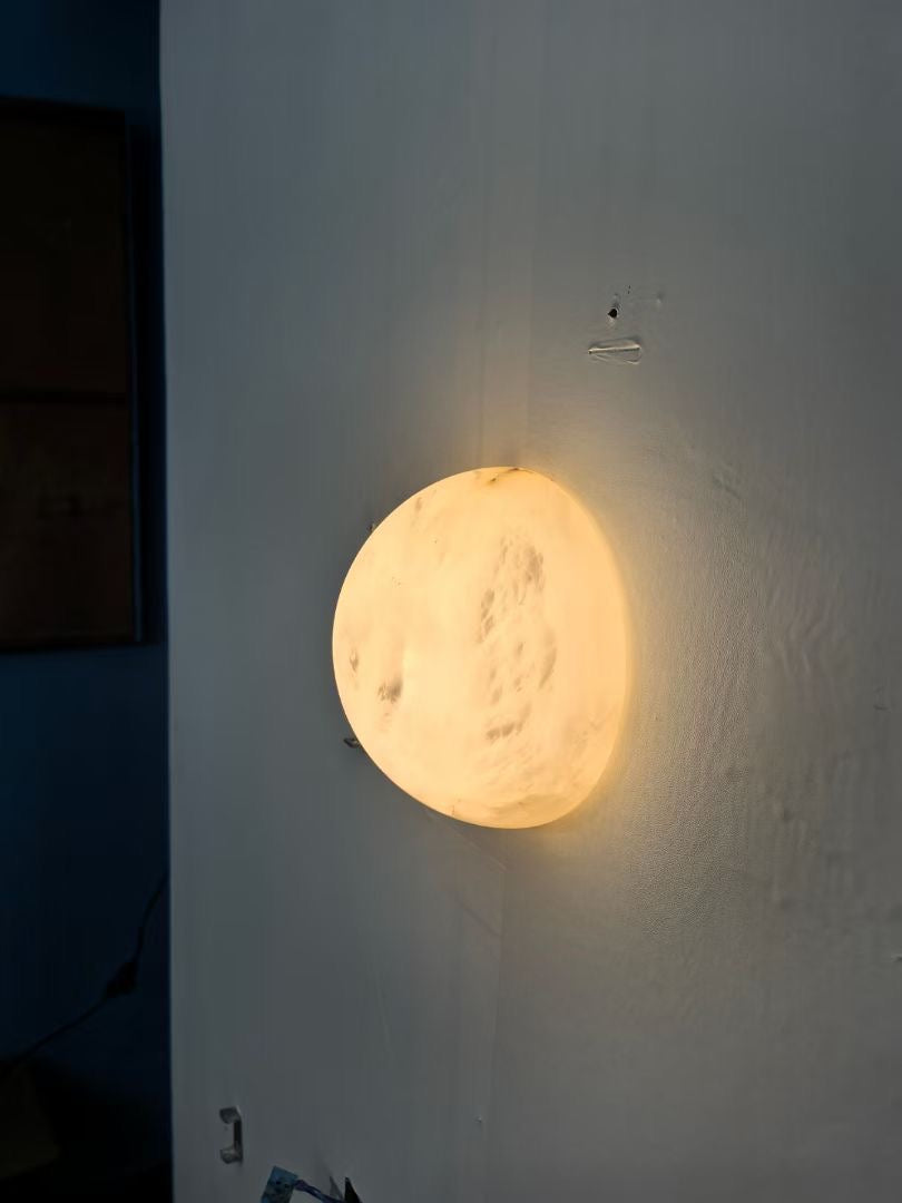 Nyraean Modern Minimalist Alabaster Wall Lamp - Lamp Copper
