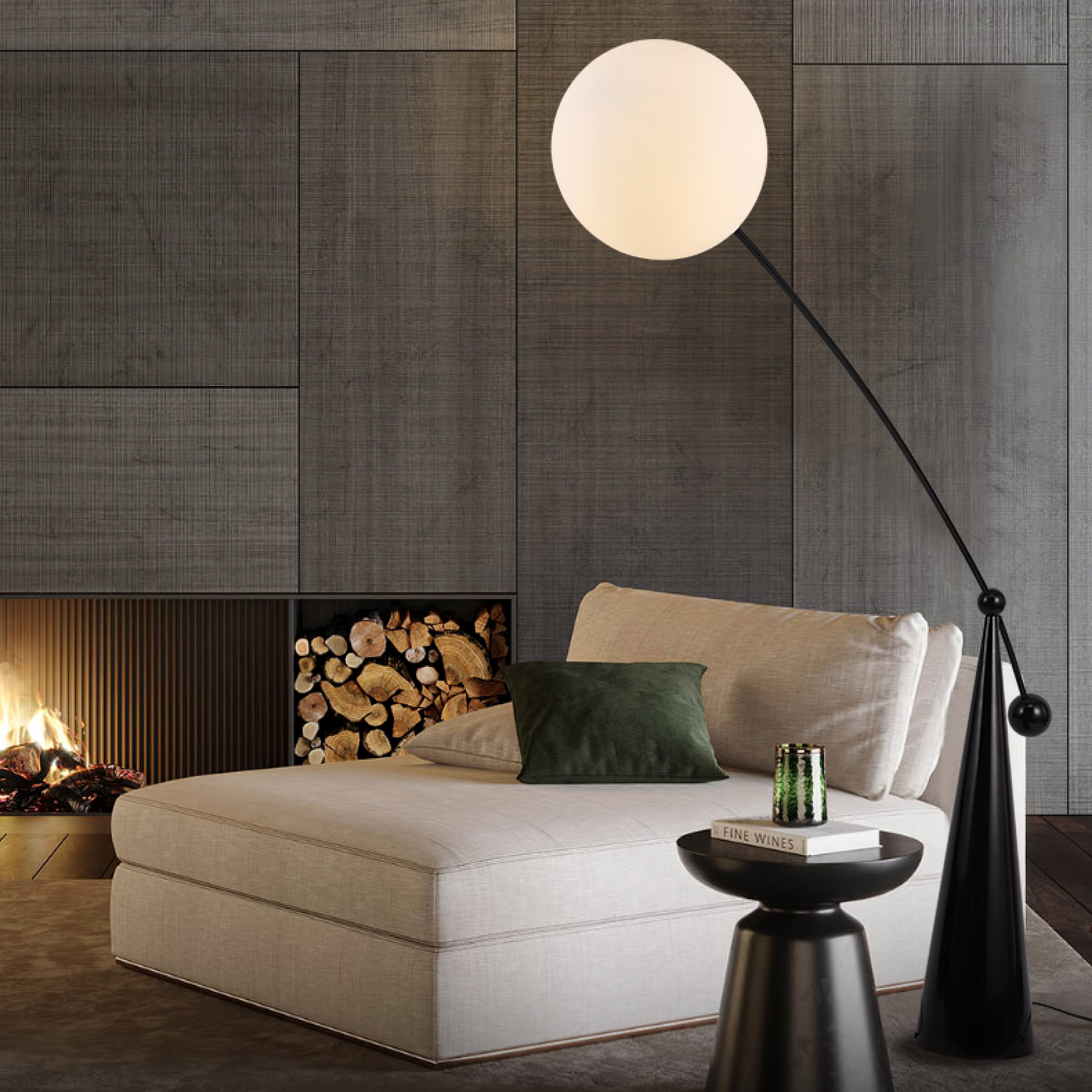 Opal Arc Floor Lamp - Blowlighting