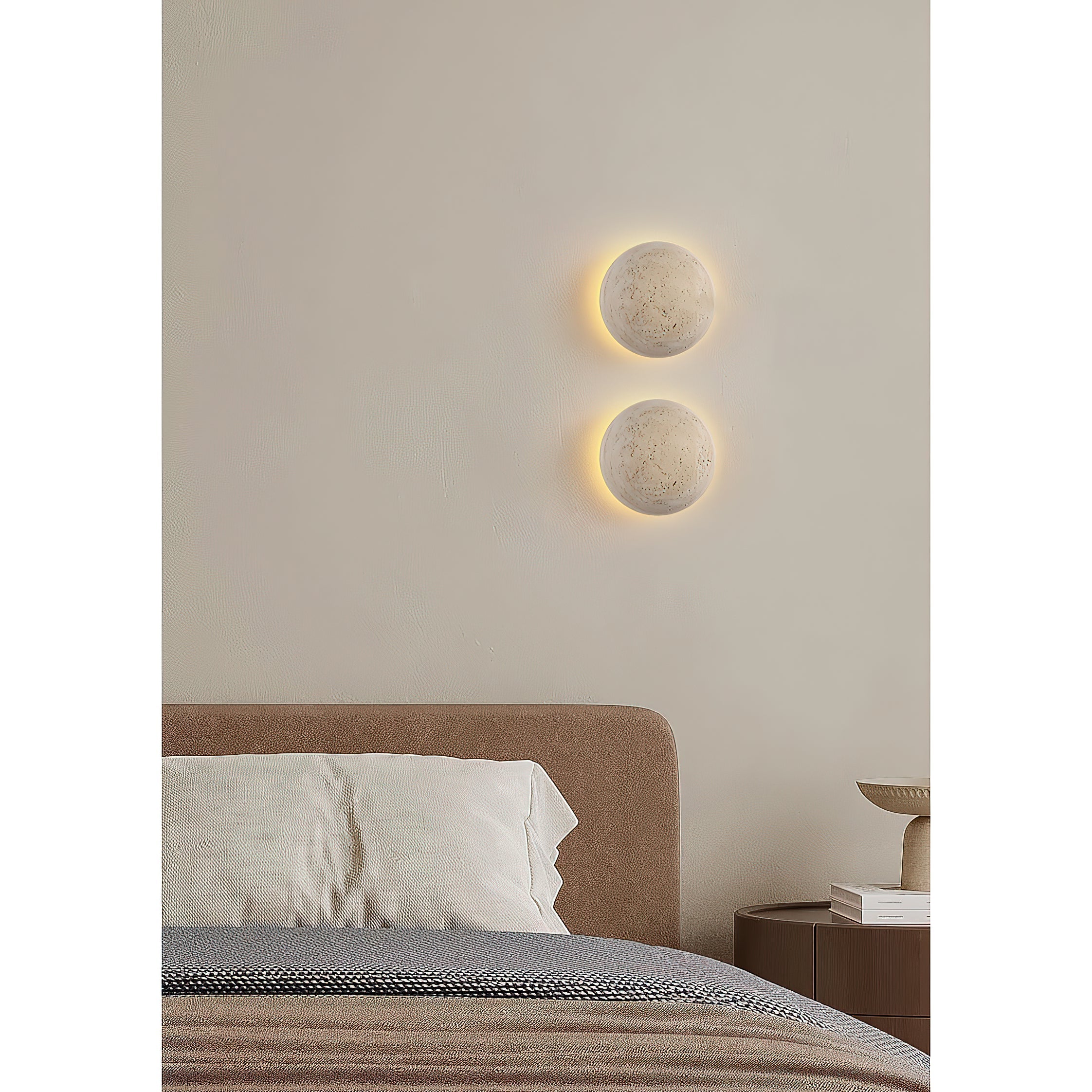 Cinorisra Modern Minimalist Stone Travertine Wall Lamp - Lamp Copper
