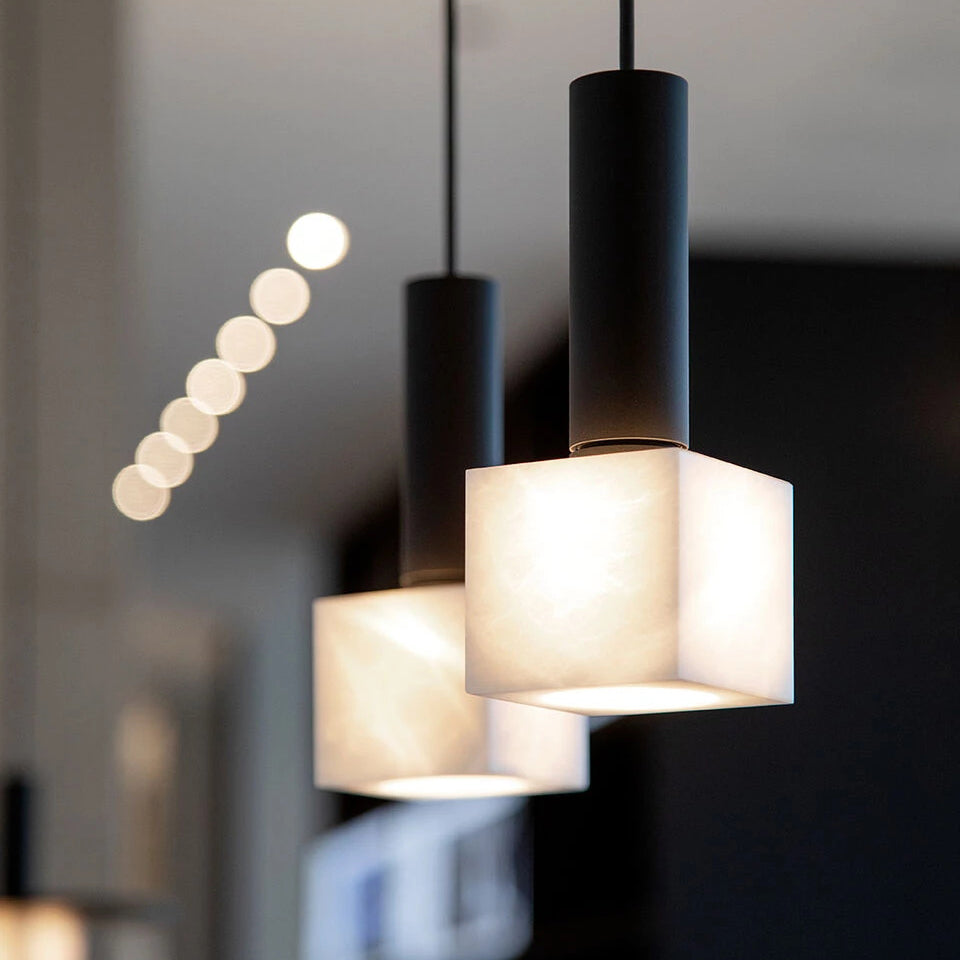 Lymiror Modern Minimalist Alabaster Pendant Lamp - Lamp Copper
