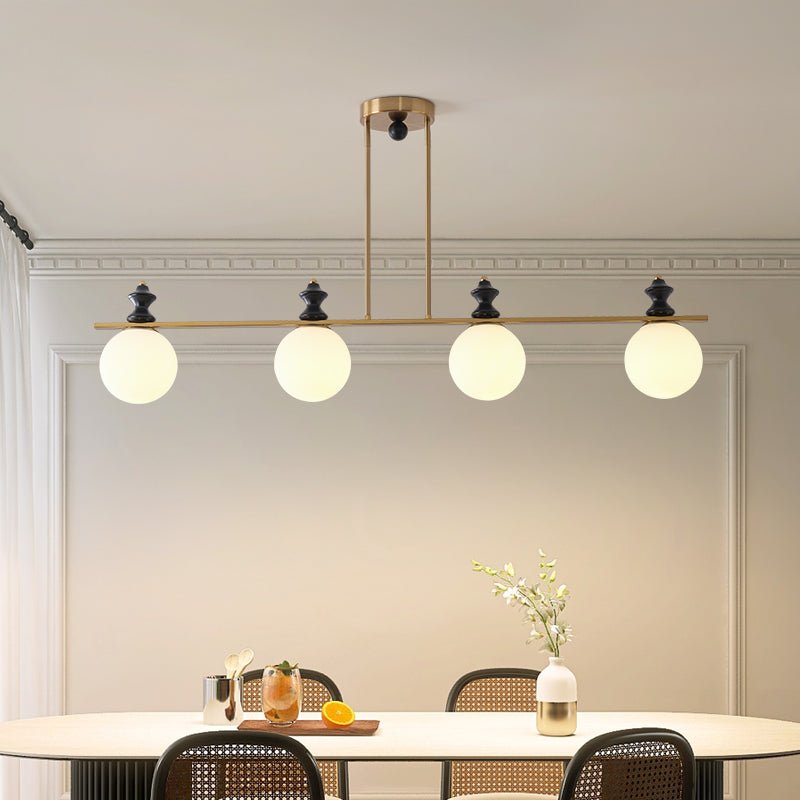 Orbis Quartet Wood Glass Ceiling Lamp