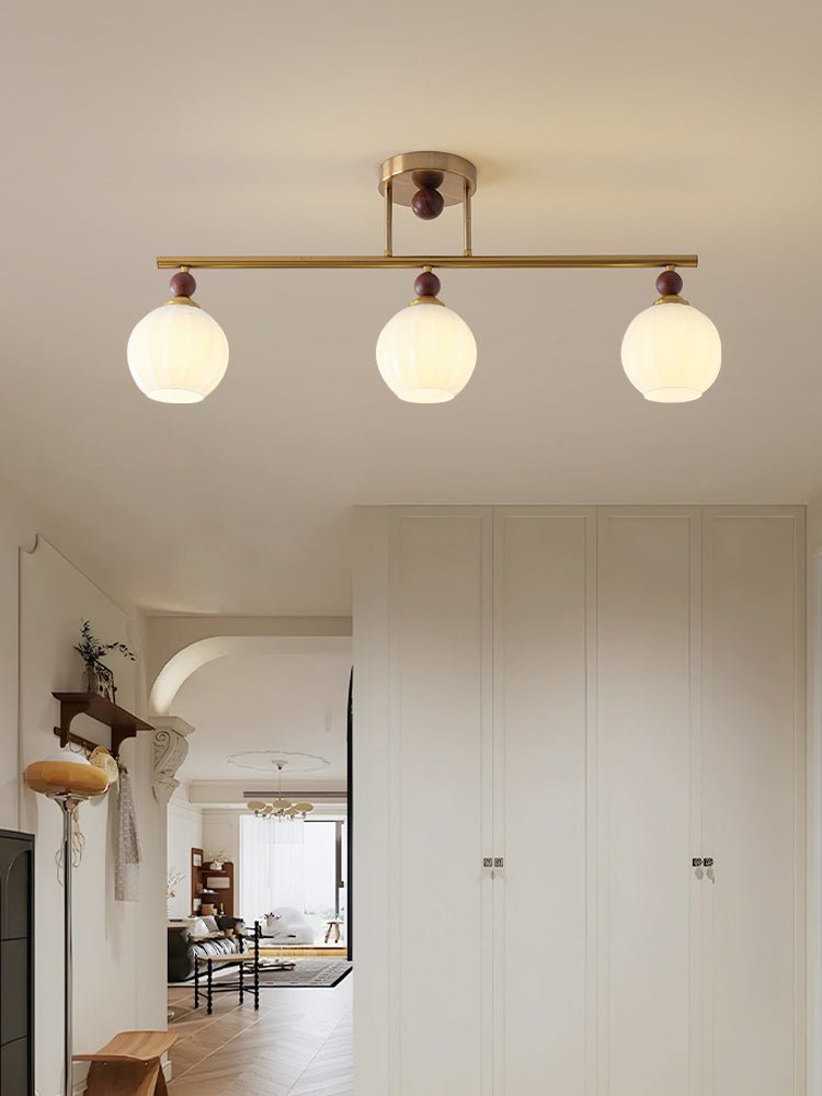 Orbis Quartet Wood Glass Ceiling Lamp