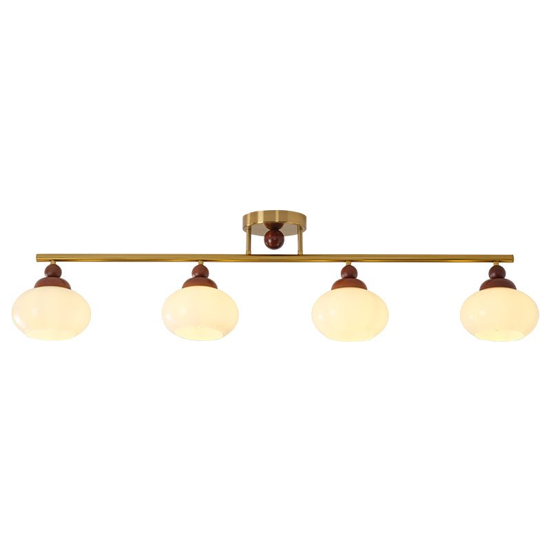 Orbis Quartet Wood Glass Ceiling Lamp