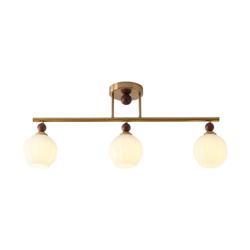 Orbis Quartet Wood Glass Ceiling Lamp