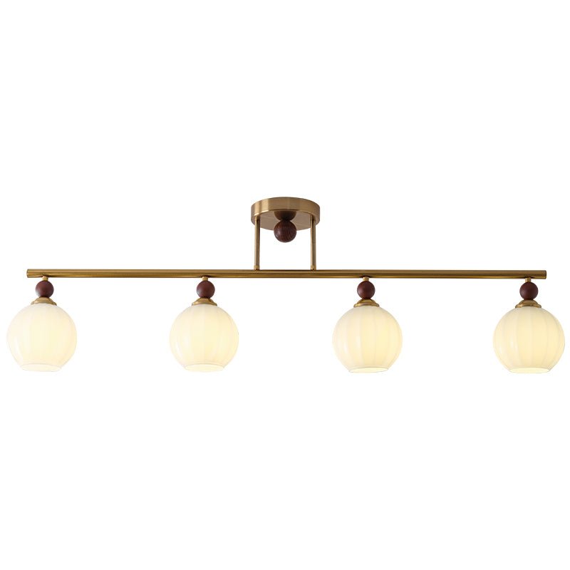 Orbis Quartet Wood Glass Ceiling Lamp