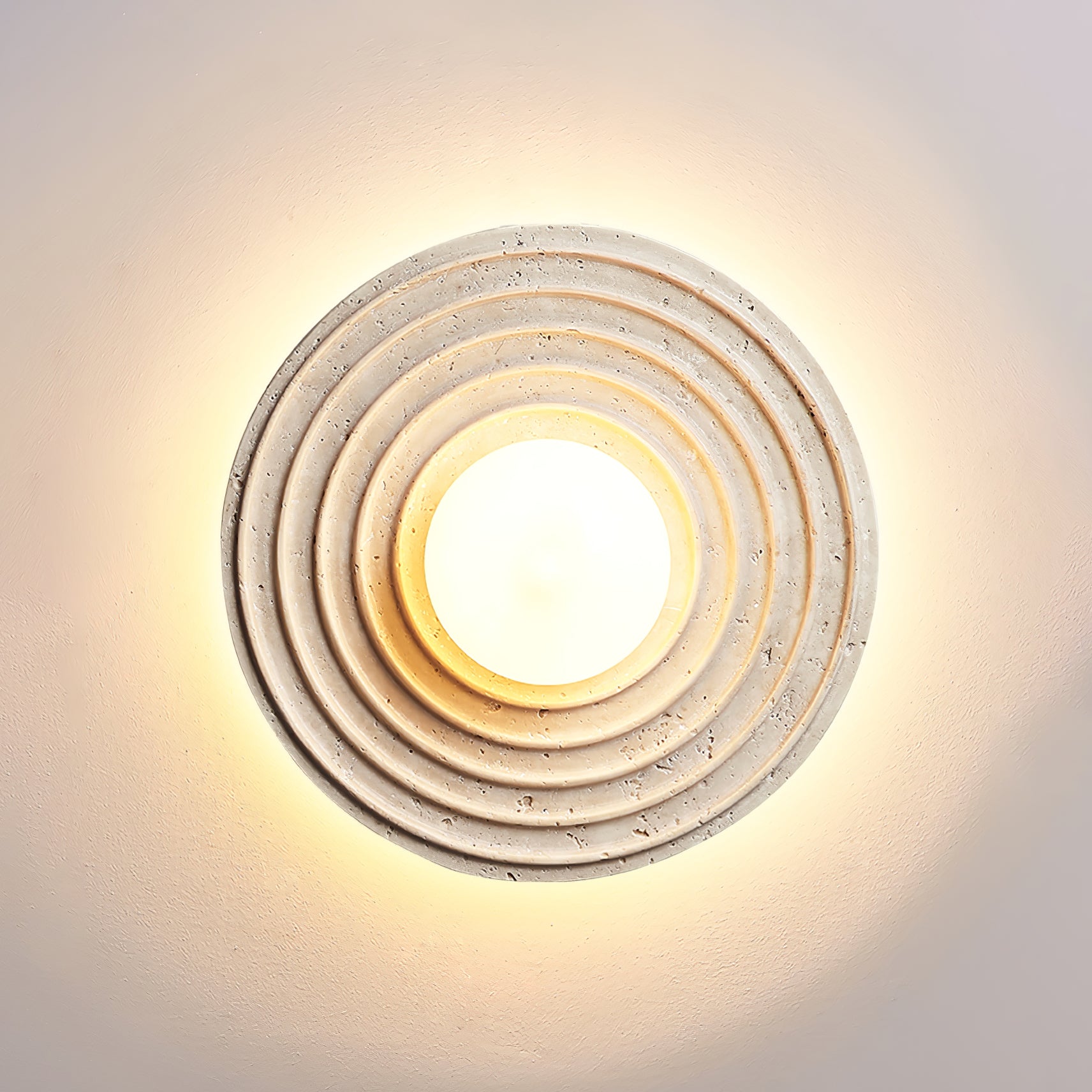 Zelirara Concentric Travertine Wall Light - Letslighting