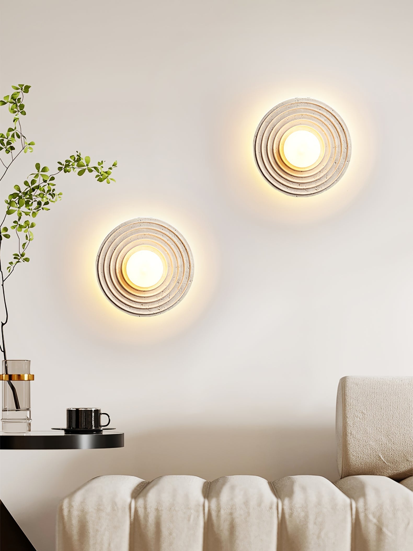 Zelirara Concentric Travertine Wall Light - Letslighting