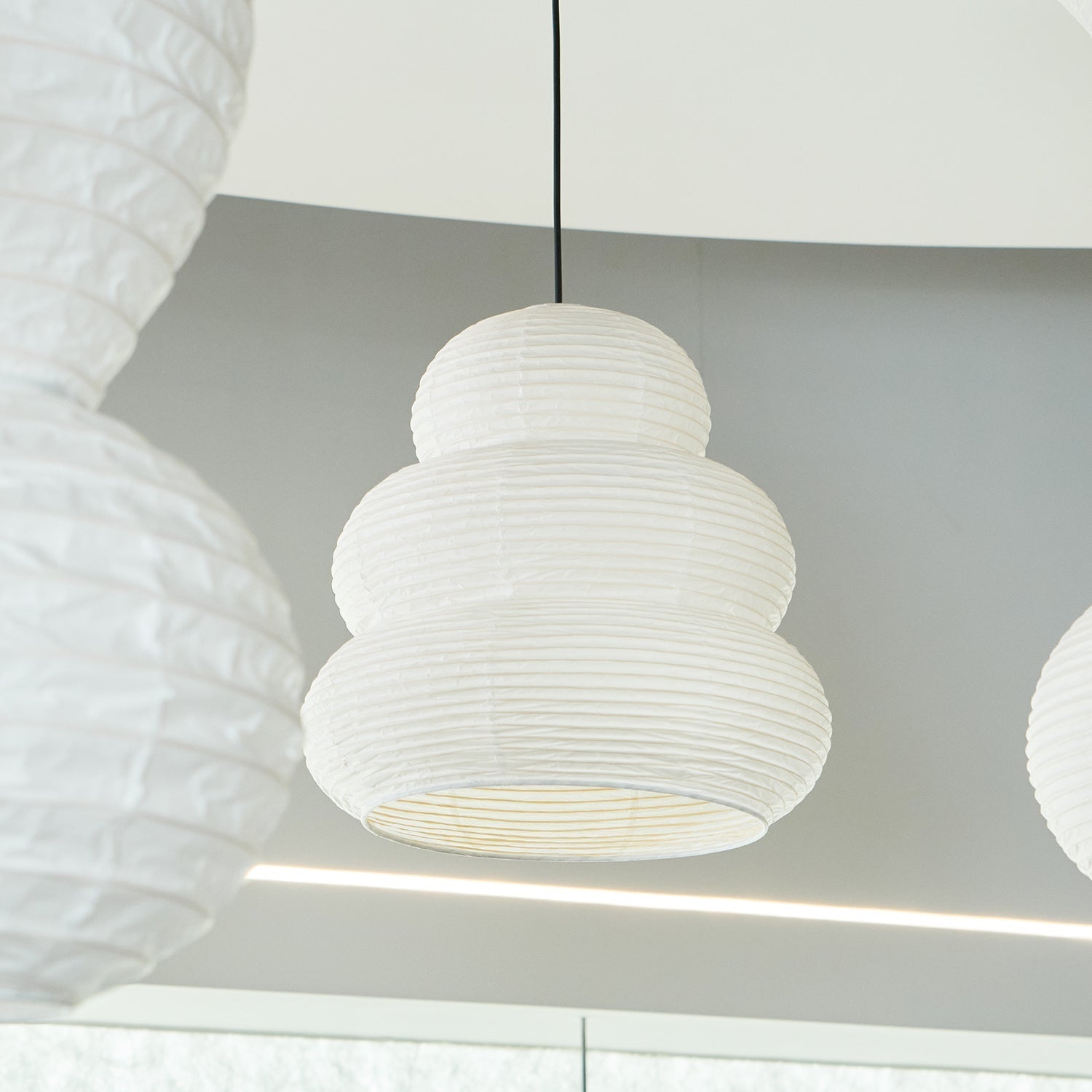 Solara Pendant Lamp Washi Paper Tiered Lantern Japanese Living Room - Letslighting