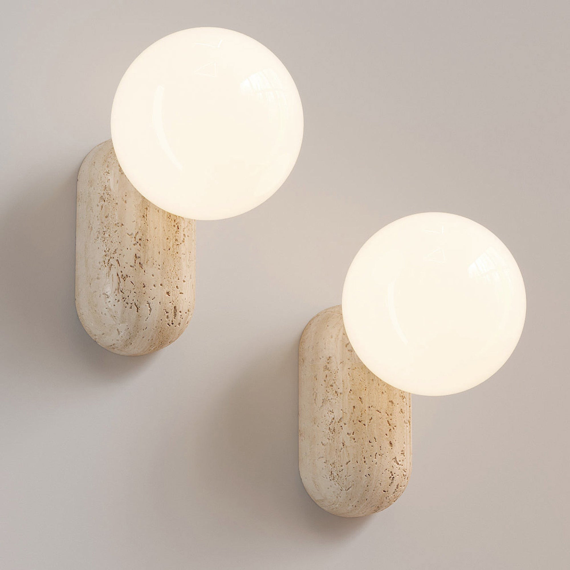 Colaeira Modern Minimalist Art Travertine Wall Lamp - Lamp Copper