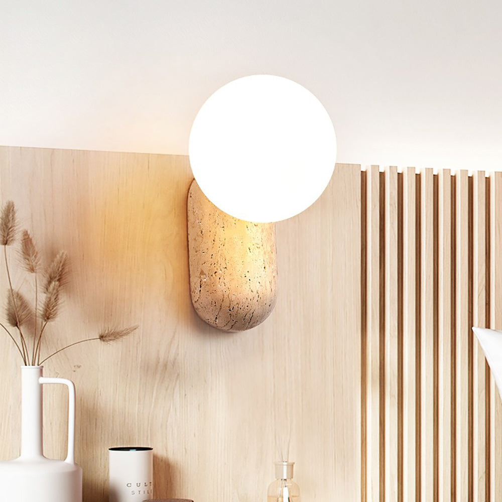 Colaeira Modern Minimalist Art Travertine Wall Lamp - Lamp Copper