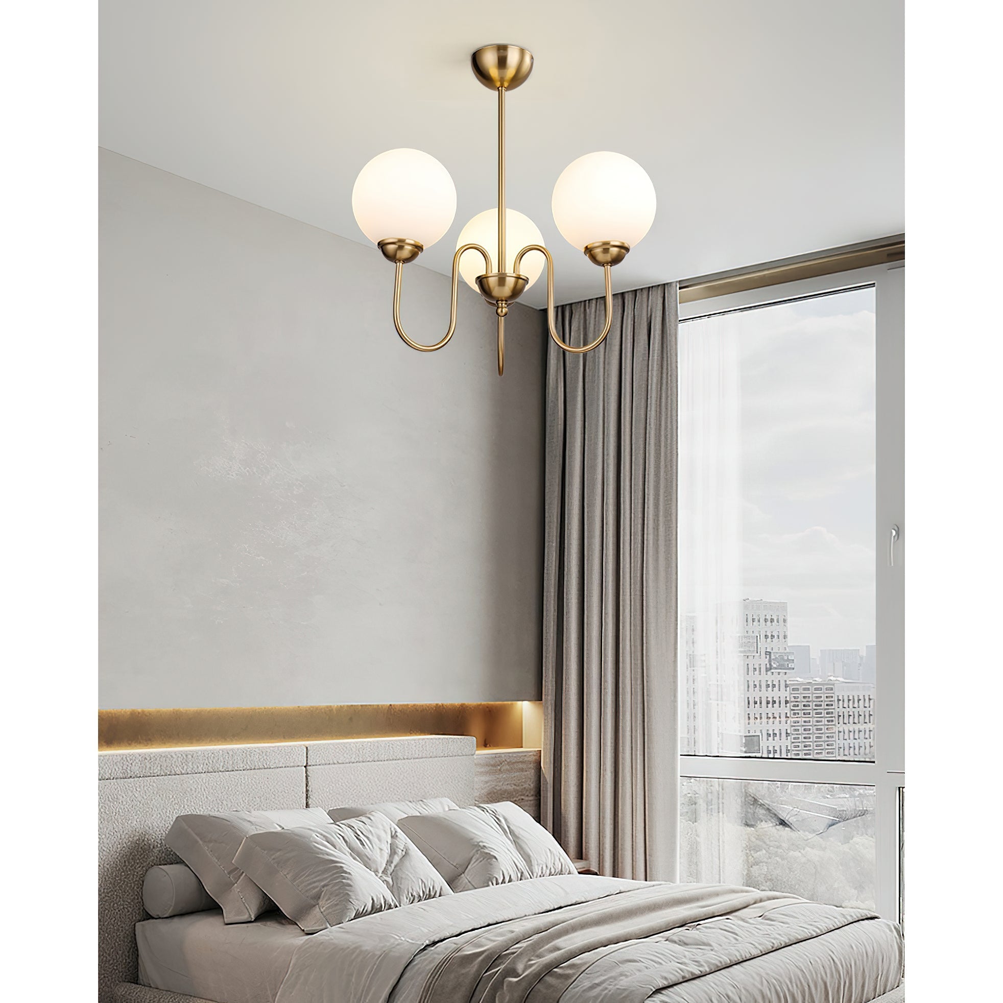 Ildorel Premium Nordic Art Brass Glass Chandelier - Lamp Copper