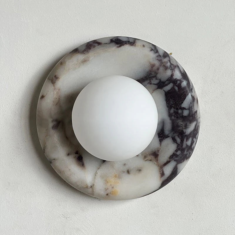 Aria Modern Round Marble Wall Light Shades Bedroom Living Room