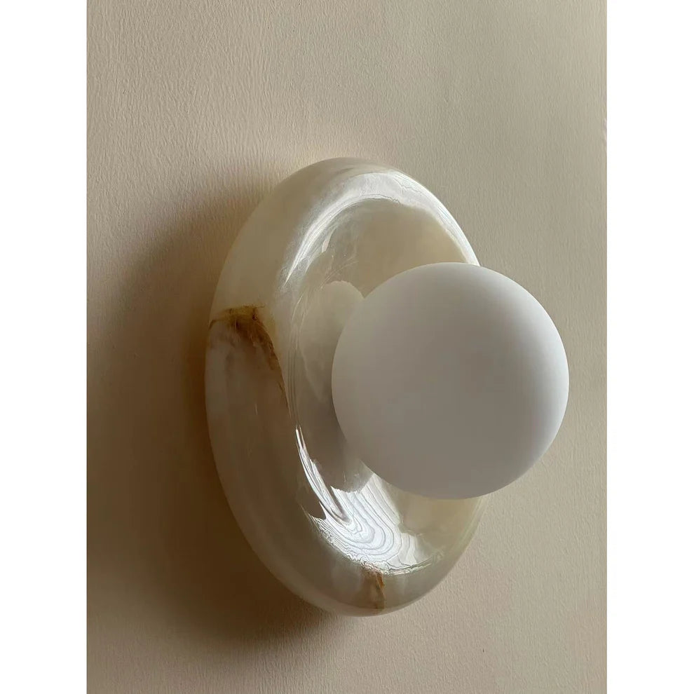 Aria Modern Round Marble Wall Light Shades Bedroom Living Room