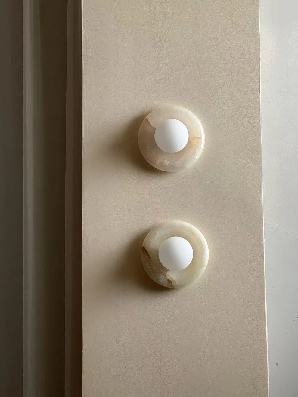 Aria Modern Round Marble Wall Light Shades Bedroom Living Room