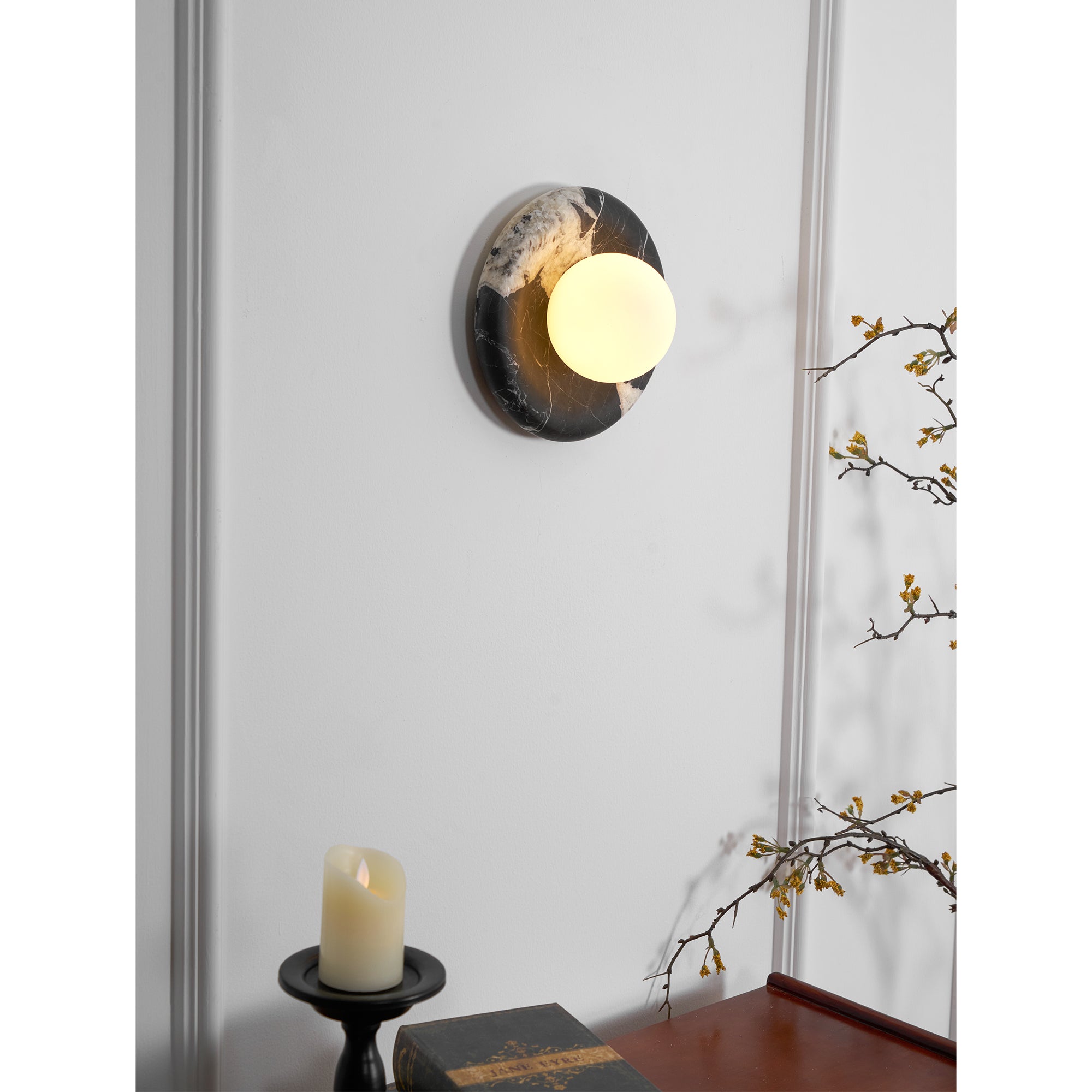 Uvinos Modern Minimalist Black Marble Sconce Wall Lamp - Lamp Copper
