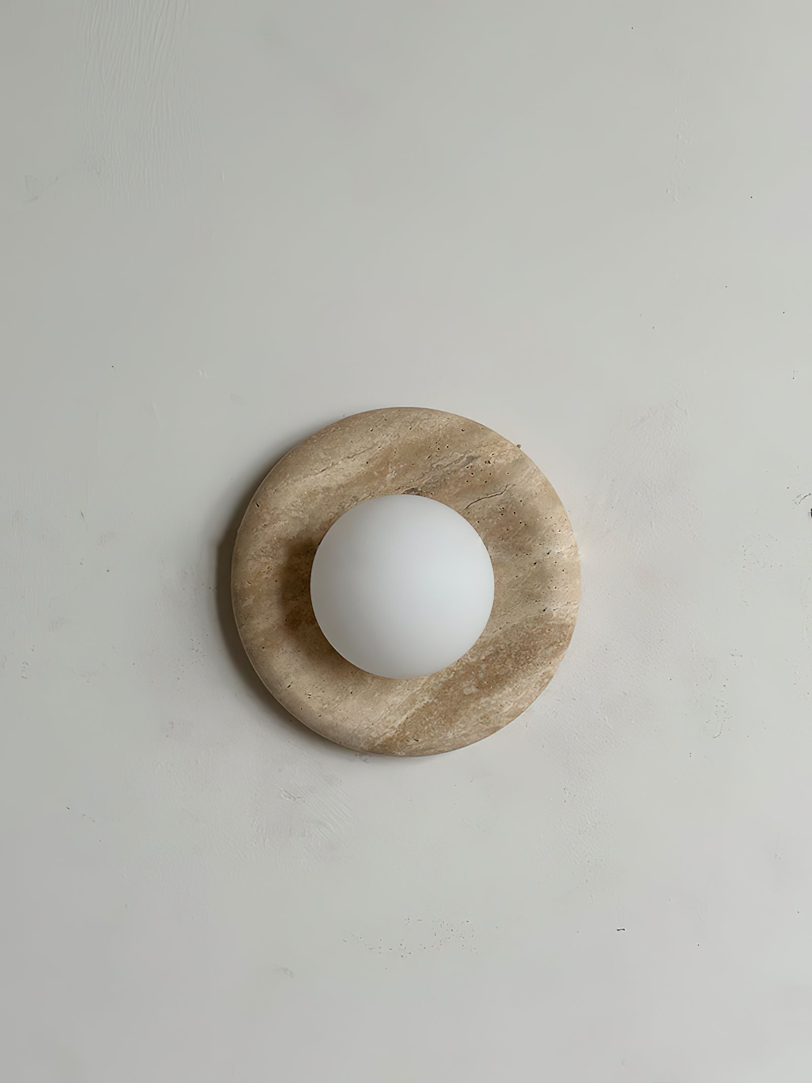 Orli Modern Minimalist Travertine Sconce Wall Lamp - Lamp Copper
