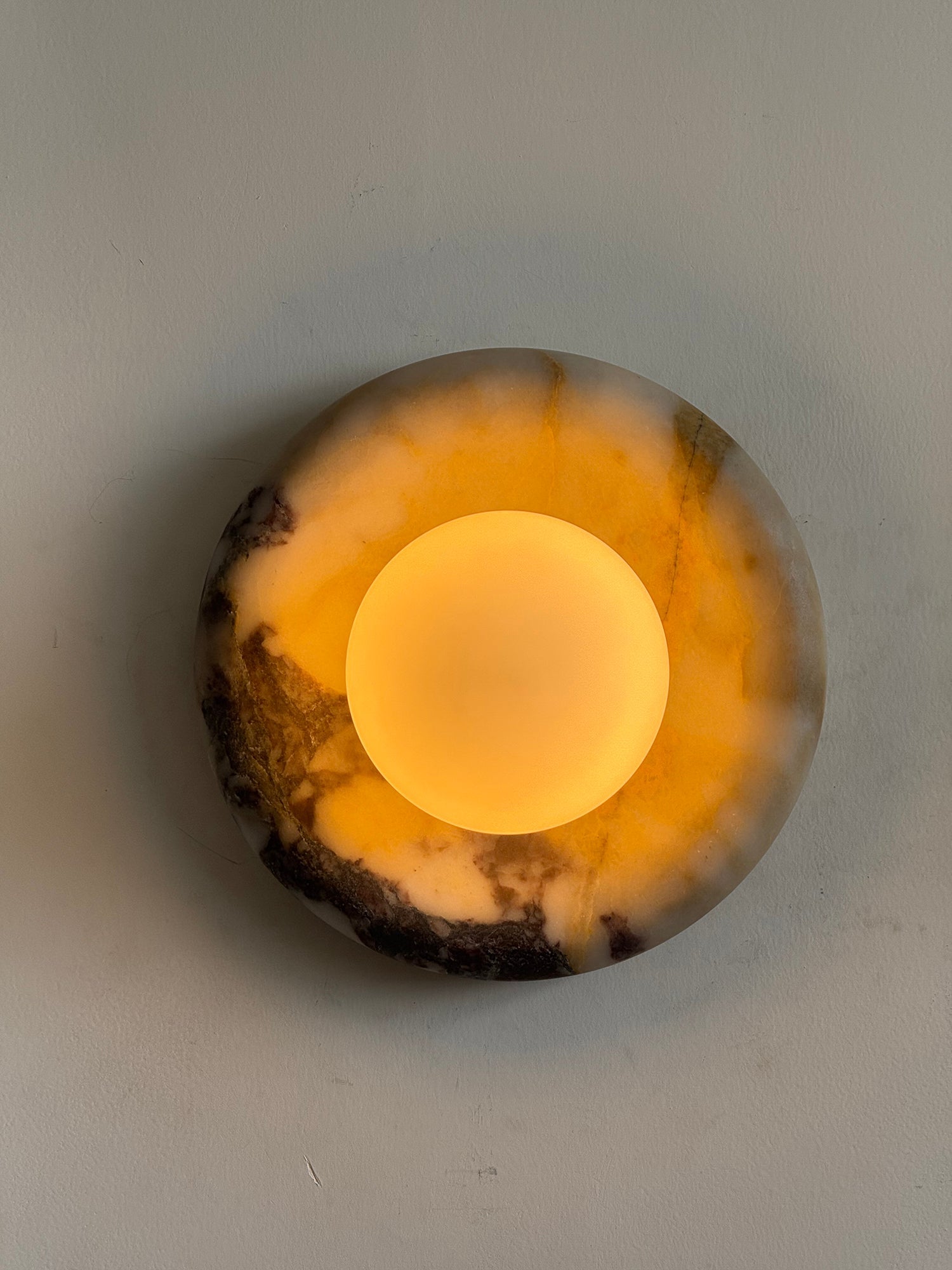 Alsorarae Modern Minimalist Beige Glass Marble Sconce Wall Lamp - Lamp Copper