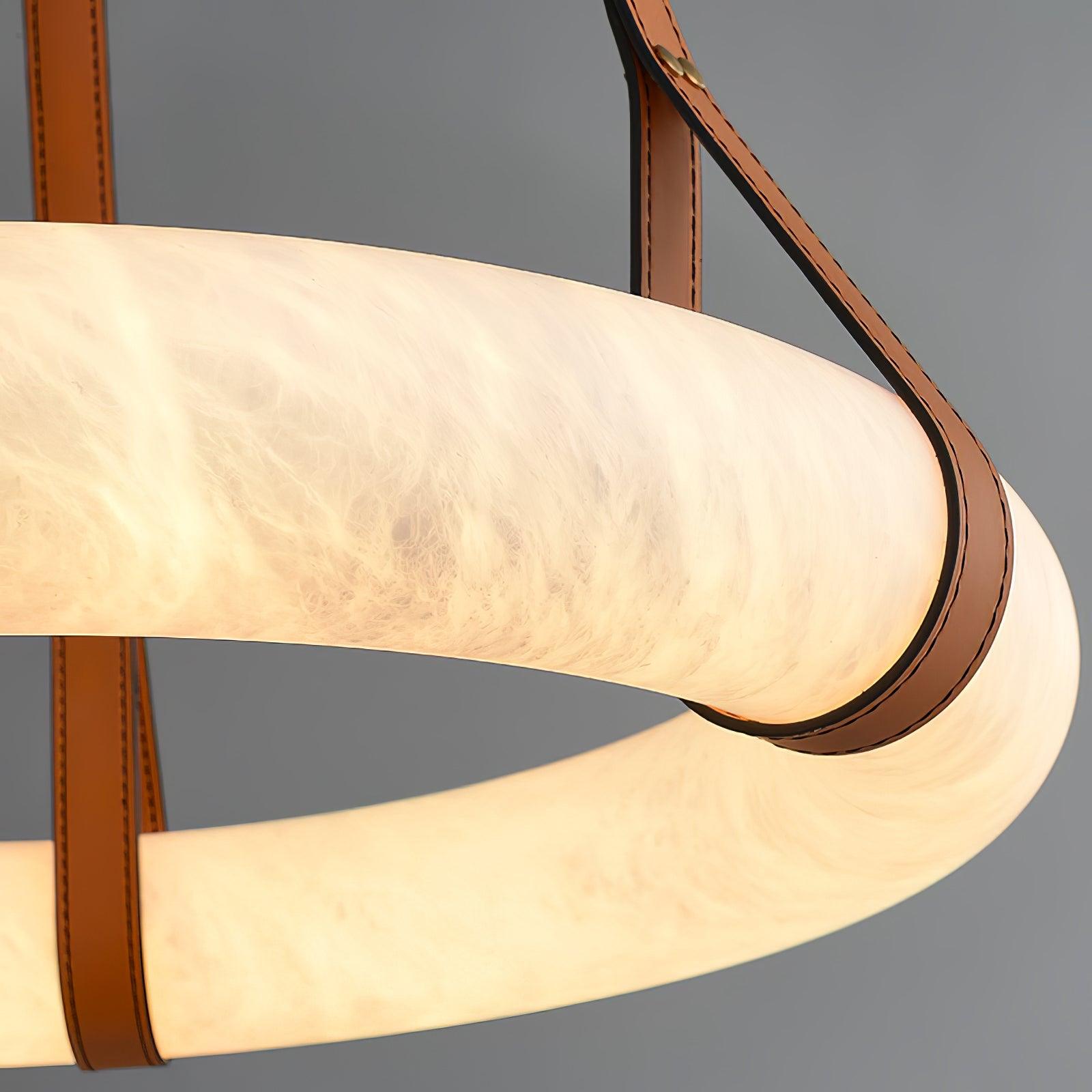 Mydorira Premium Elegance Brass Alabaster Chandelier - Lamp Copper