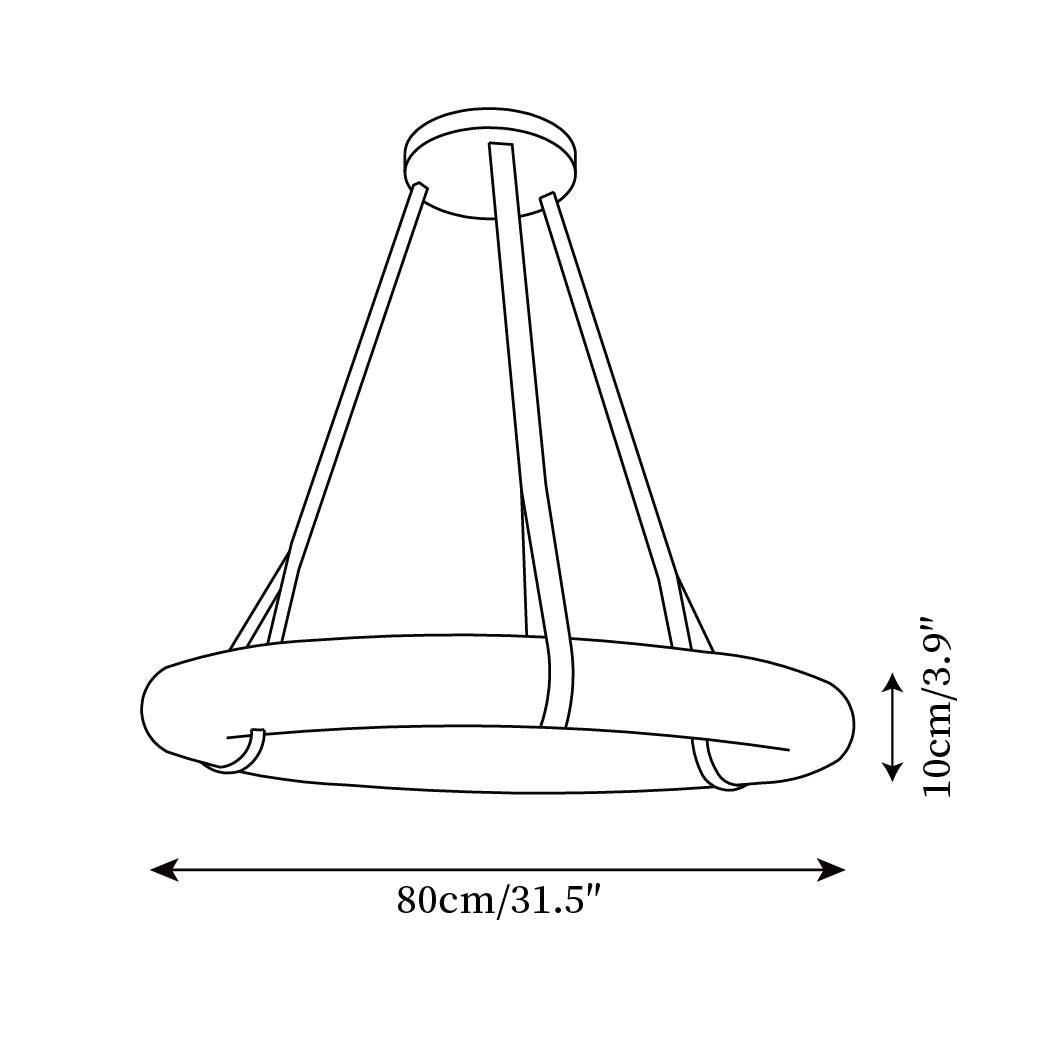 Pendant Lamp Alabaster Ring Leather Straps Scandinavian Luxe - Letslighting