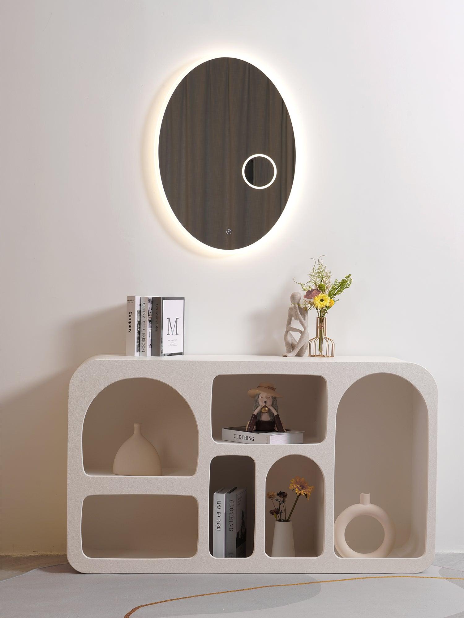 Ovariel Oval Mirror Metal Plastic Wall Light - Blowlighting