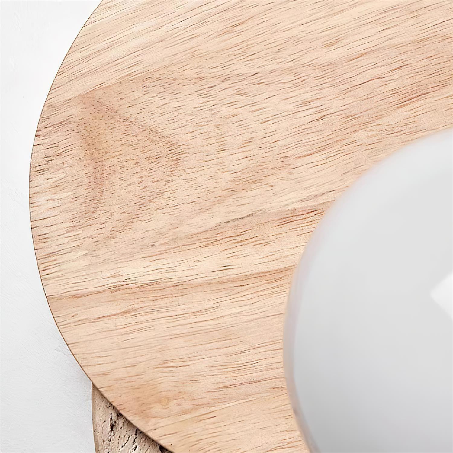 Wall Lamp Overlapping Travertine Disc Walnut Wood Scandinavian - Letslighting