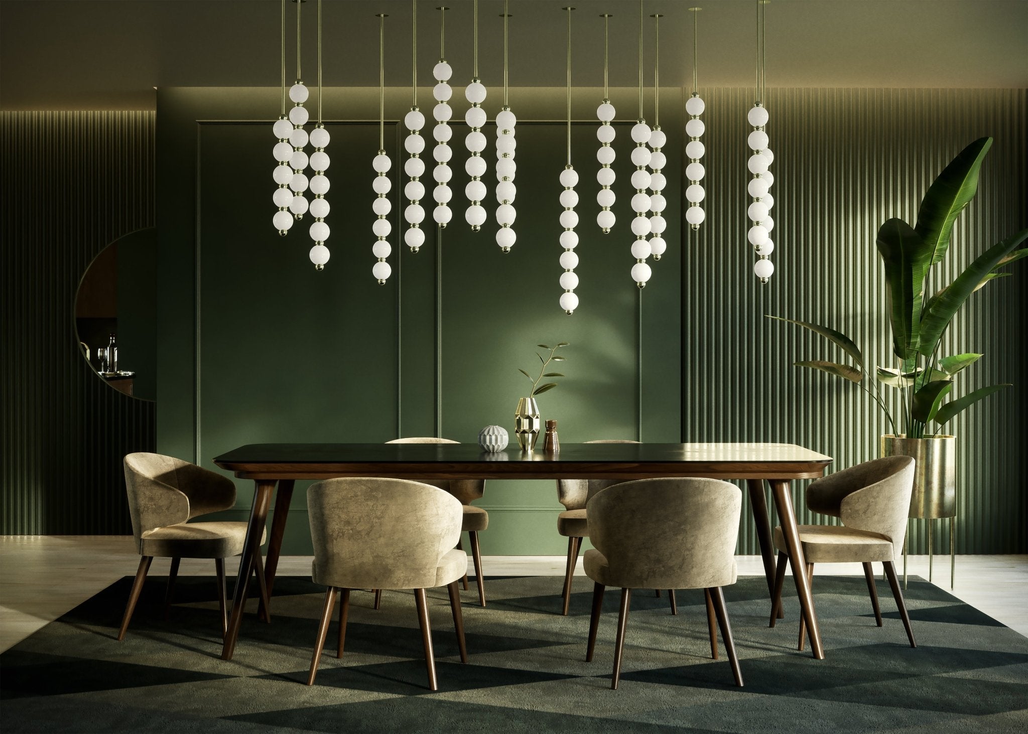 Pearl Suspension Personnalisable Métal Verre Lustre