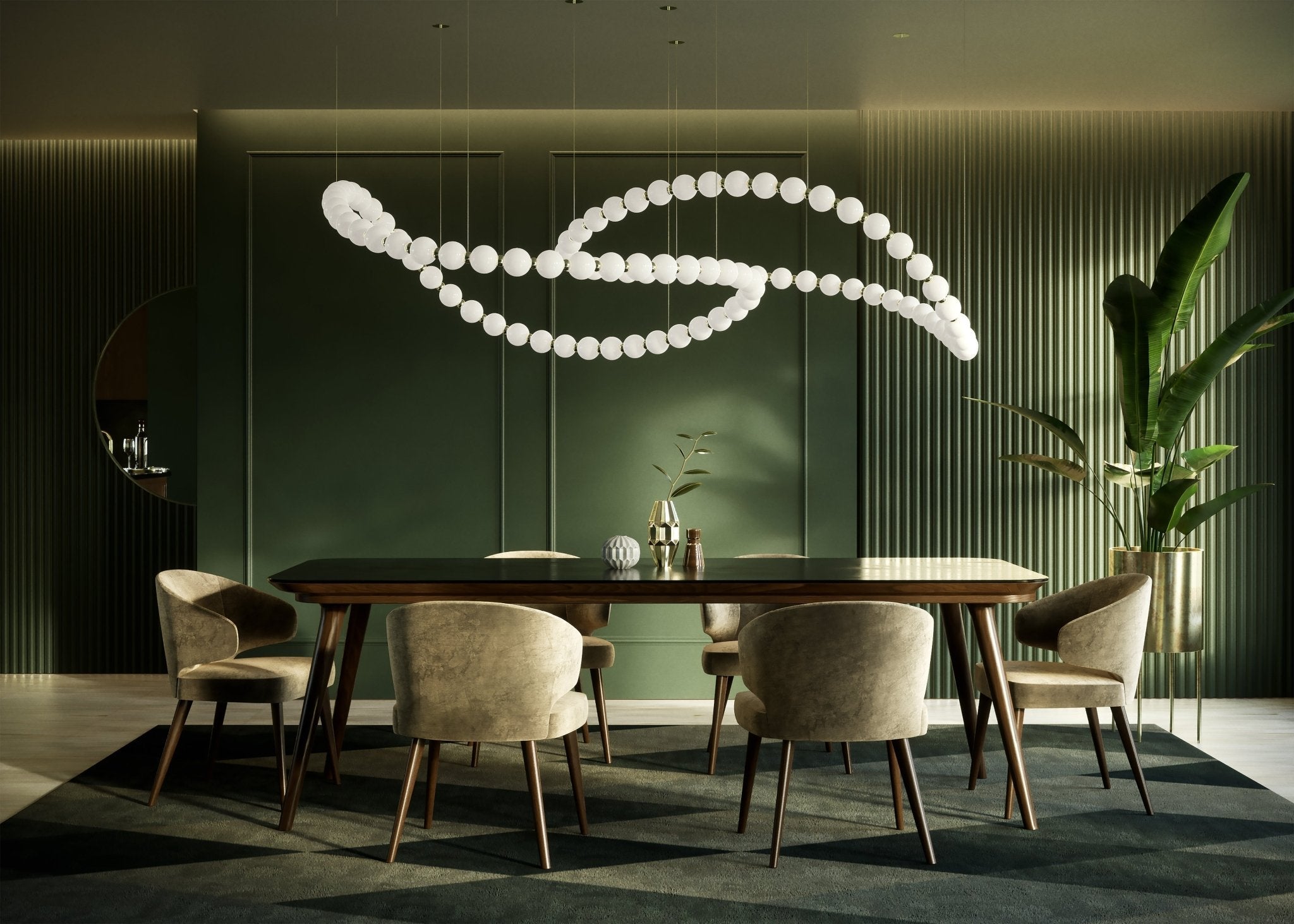 Pearl Suspension Personnalisable Métal Verre Lustre