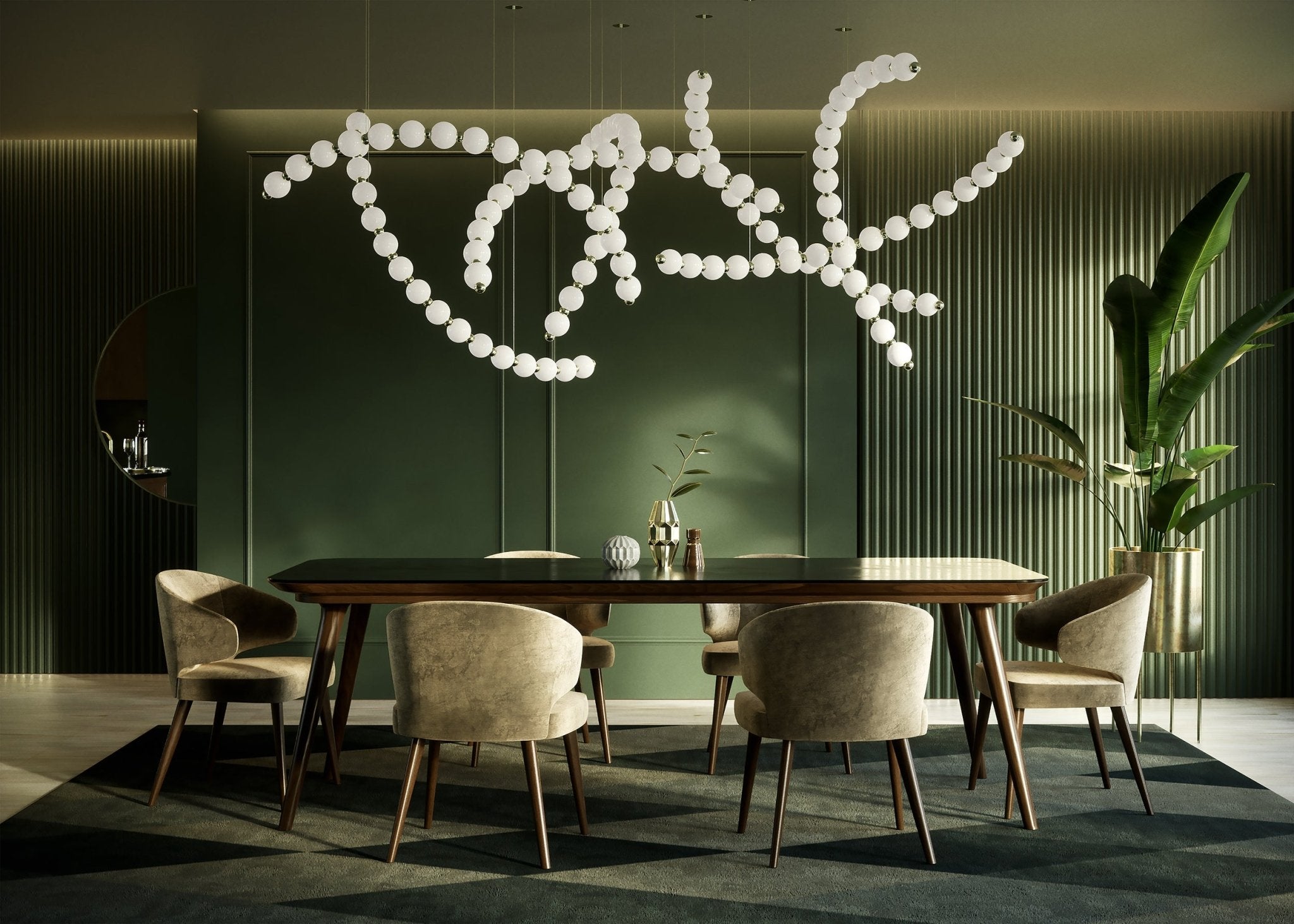Pearl Suspension Personnalisable Métal Verre Lustre