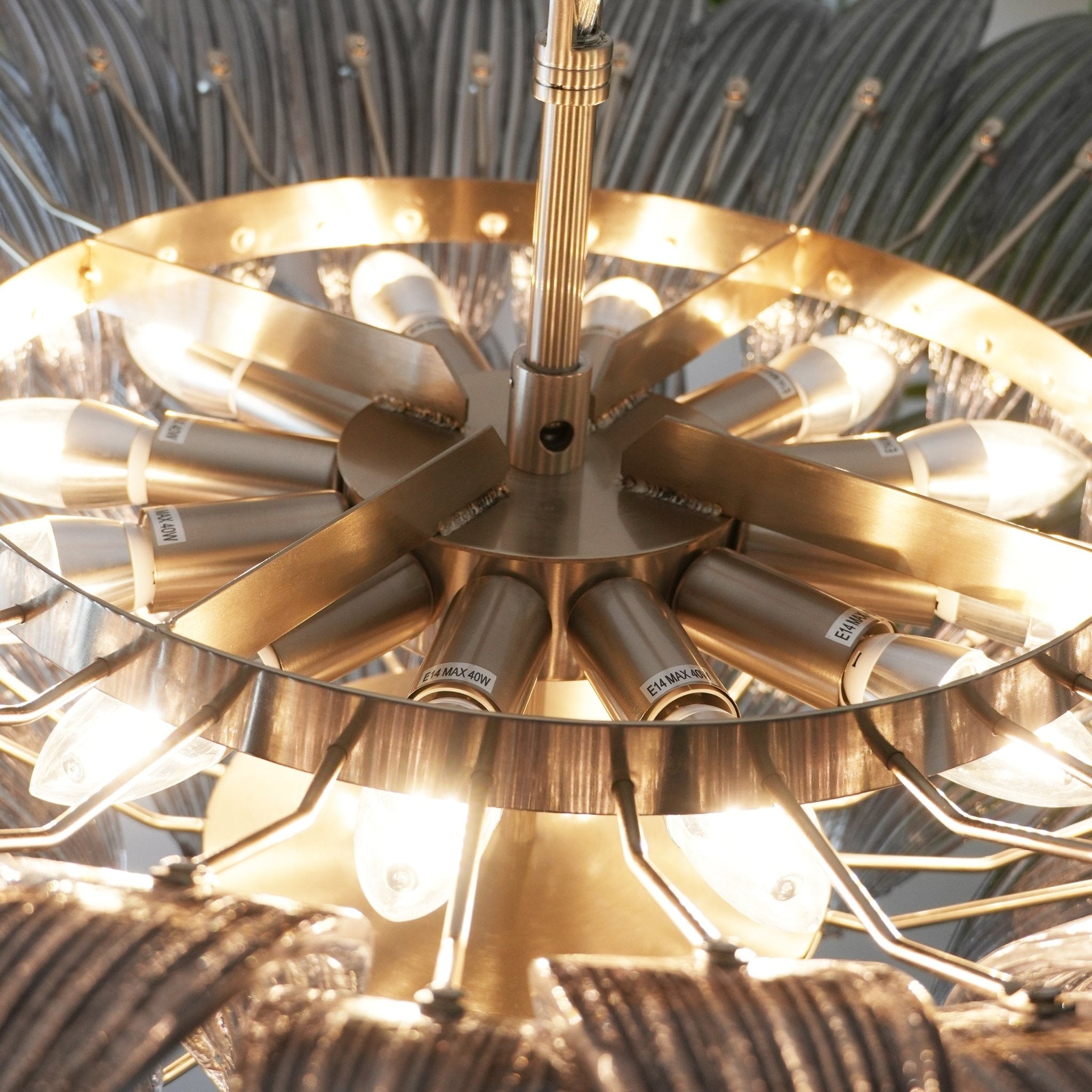 Aurora Chandelier Murano Glass Palm Leaf Tiered - Letslighting