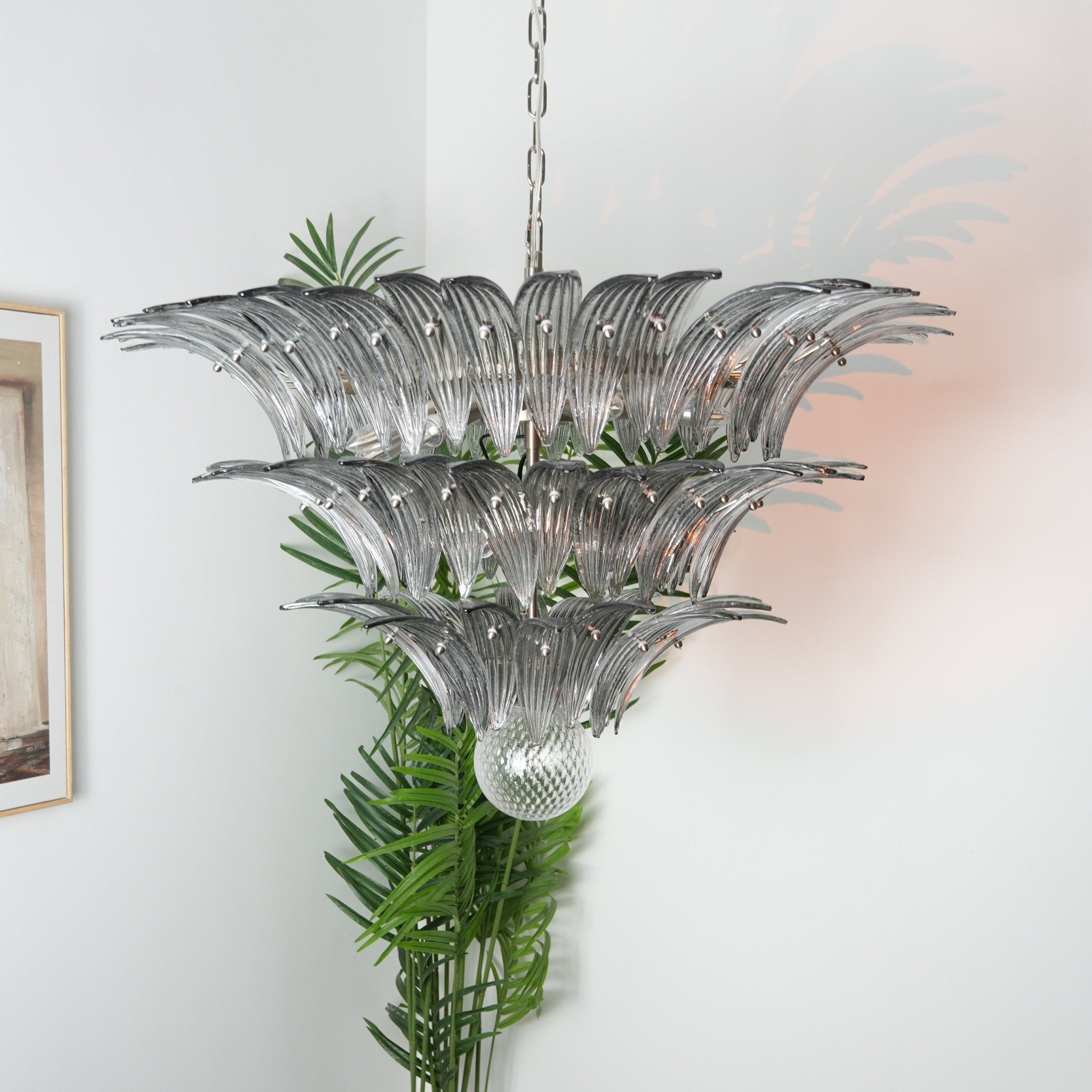 Aurora Chandelier Murano Glass Palm Leaf Tiered - Letslighting