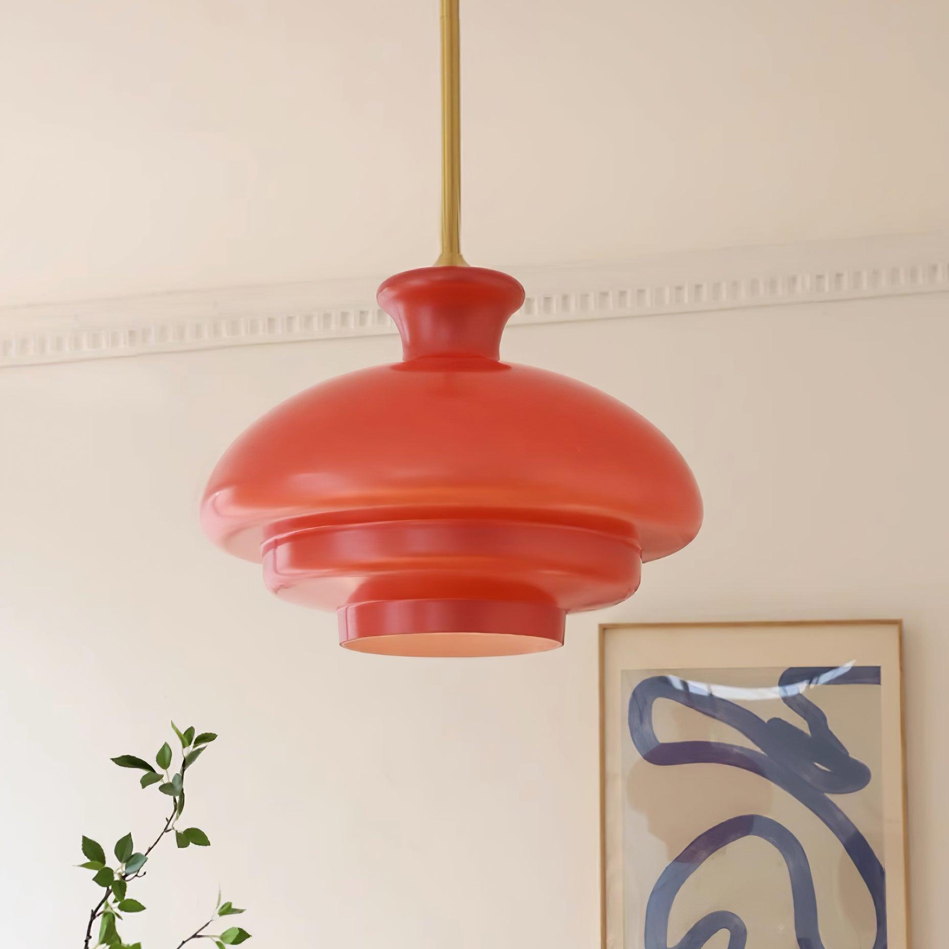 Pendant Lamp Layered Glass Dome Retro Silhouette Warm Ambient Glow - Letslighting
