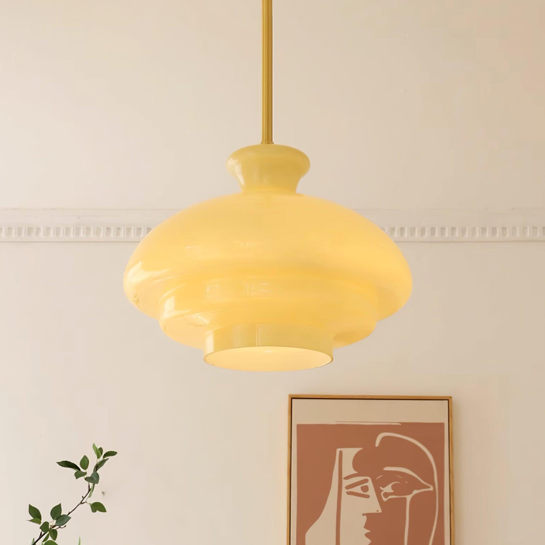 Pendant Lamp Layered Glass Dome Retro Silhouette Warm Ambient Glow - Letslighting