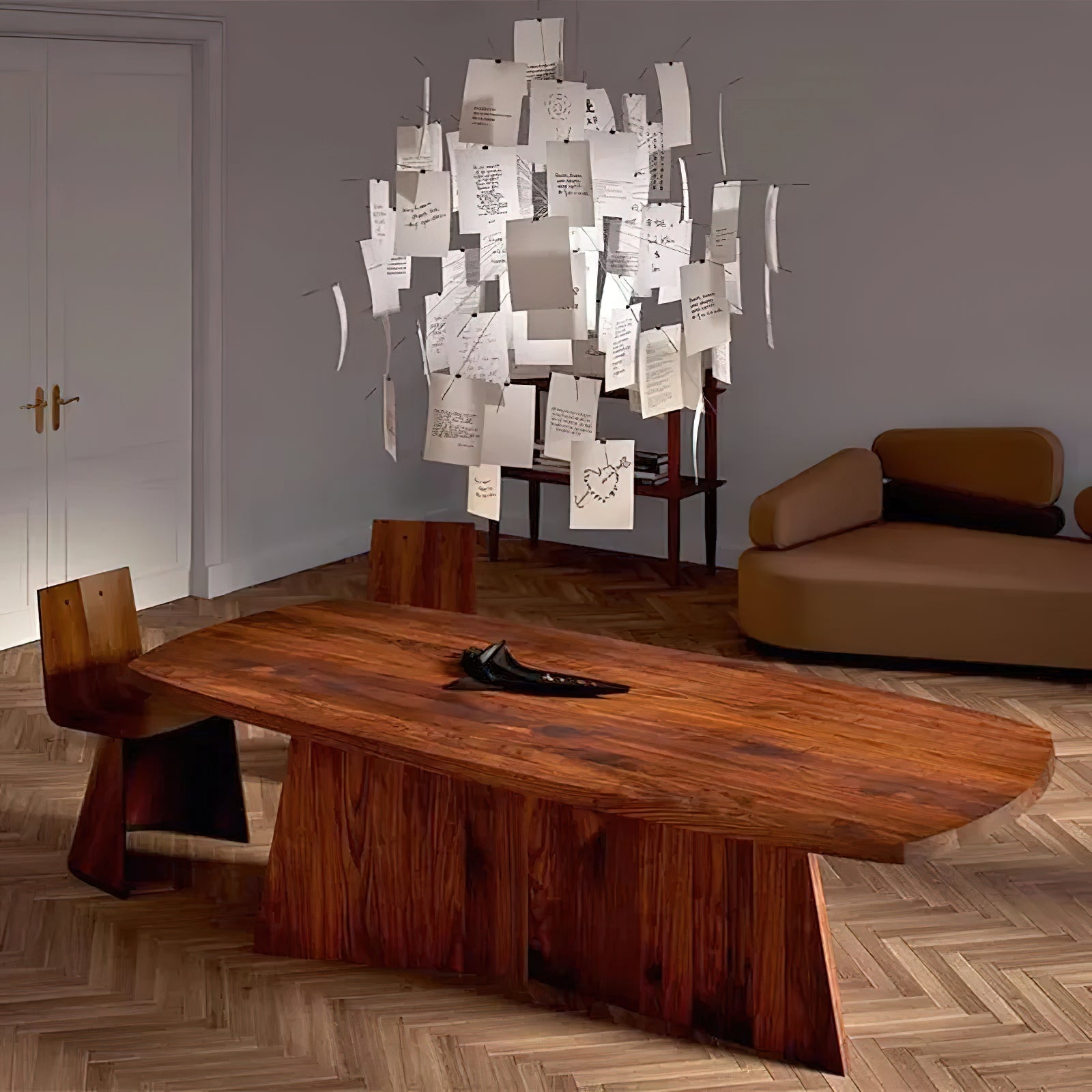 Ortheen Individual Creativity Paper Metal Chandelier - Lamp Copper