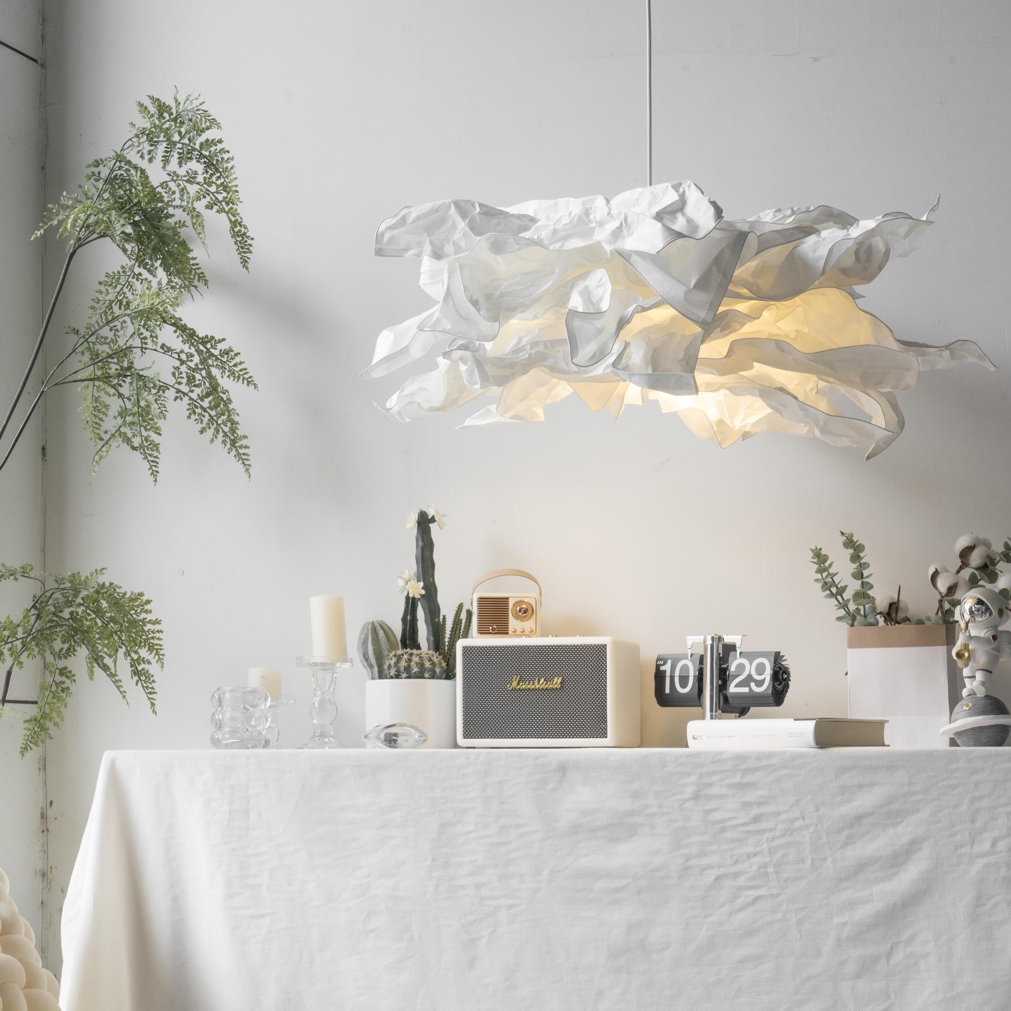 Paper Plug-In Pendant Lamp Pleated Origami Form - Letslighting