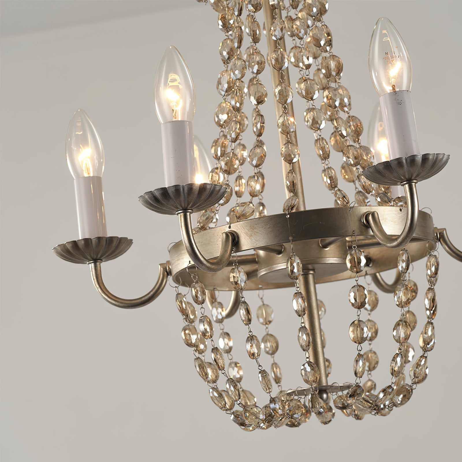 Oraeisra Vintage Flea Market Crystal Chandelier - Lamp Copper