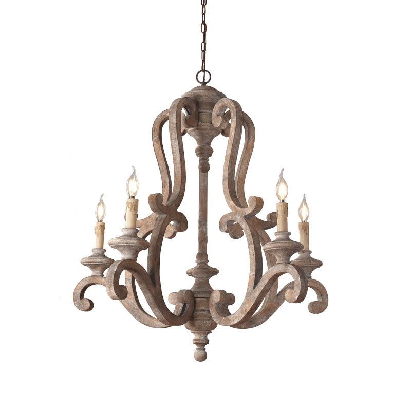 Parrotuncle Wooden Candle Chandelier - Blowlighting
