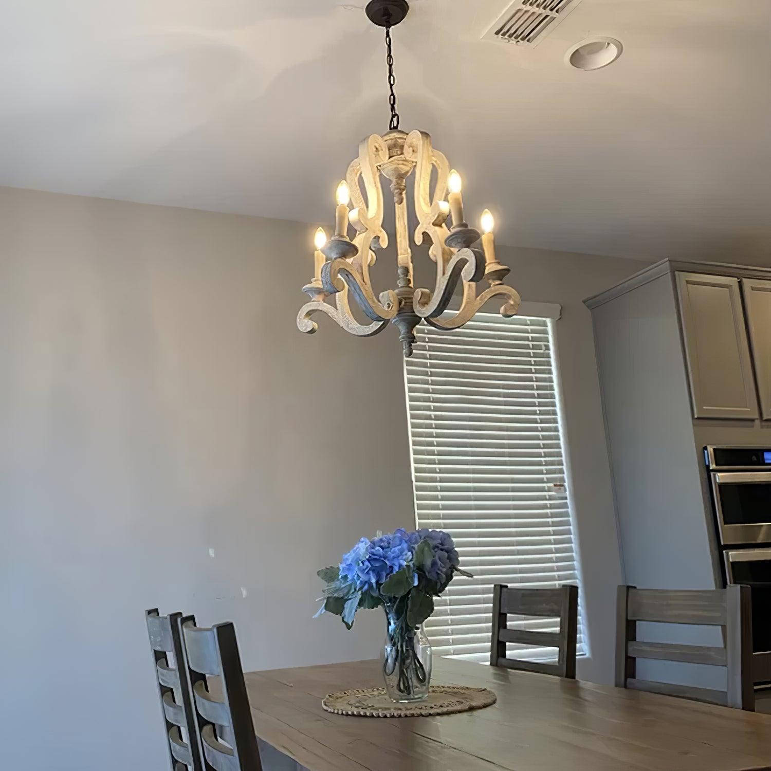 Parrotuncle Wooden Candle Chandelier - Blowlighting