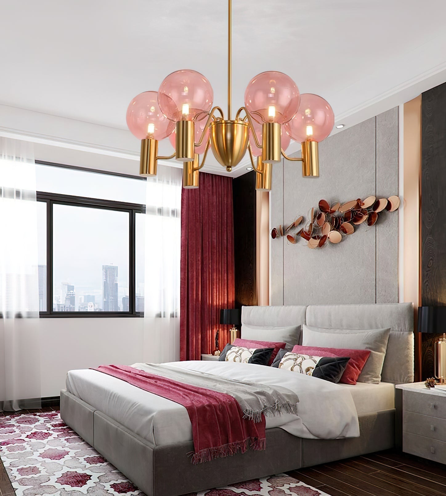 Evmarara Postmodern Luxury Metal Glass Chandelier - Lamp Copper