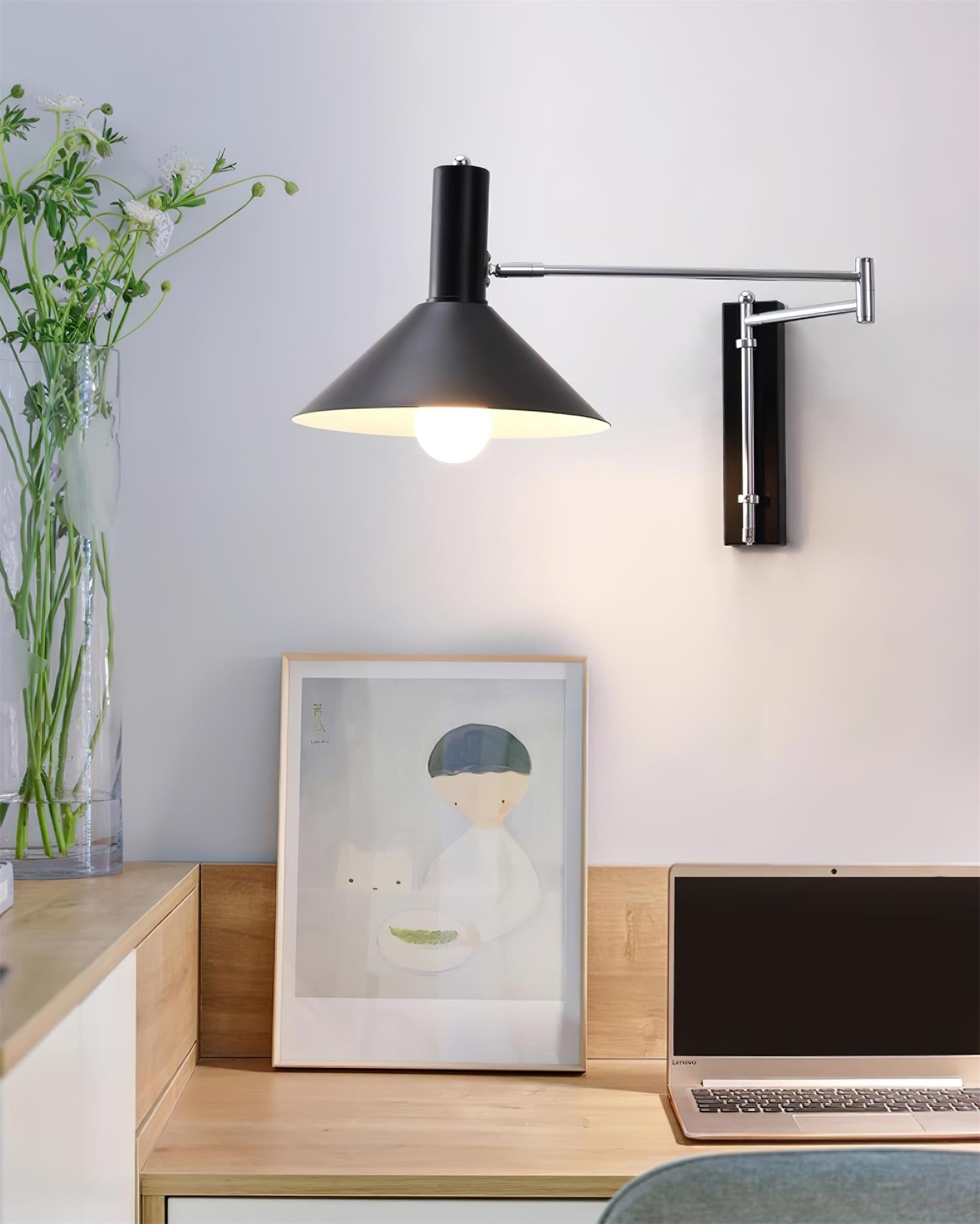 Wall Lamp Modern Adjustable Arm Red Shade Reading Light - Letslighting