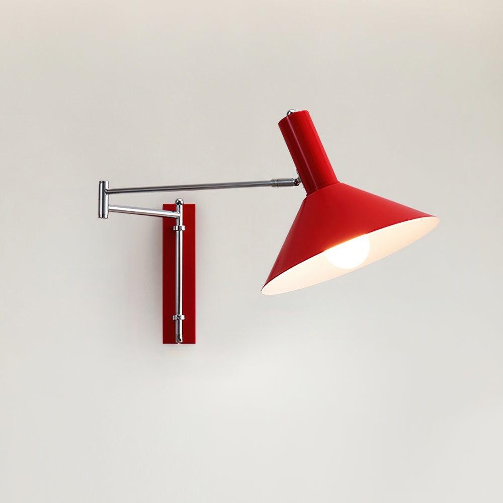 Wall Lamp Modern Adjustable Arm Red Shade Reading Light - Letslighting
