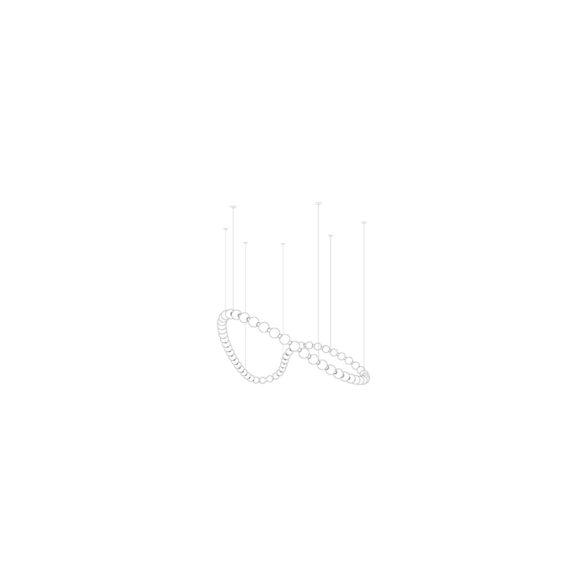 Pearl Suspension Personnalisable Métal Verre Lustre