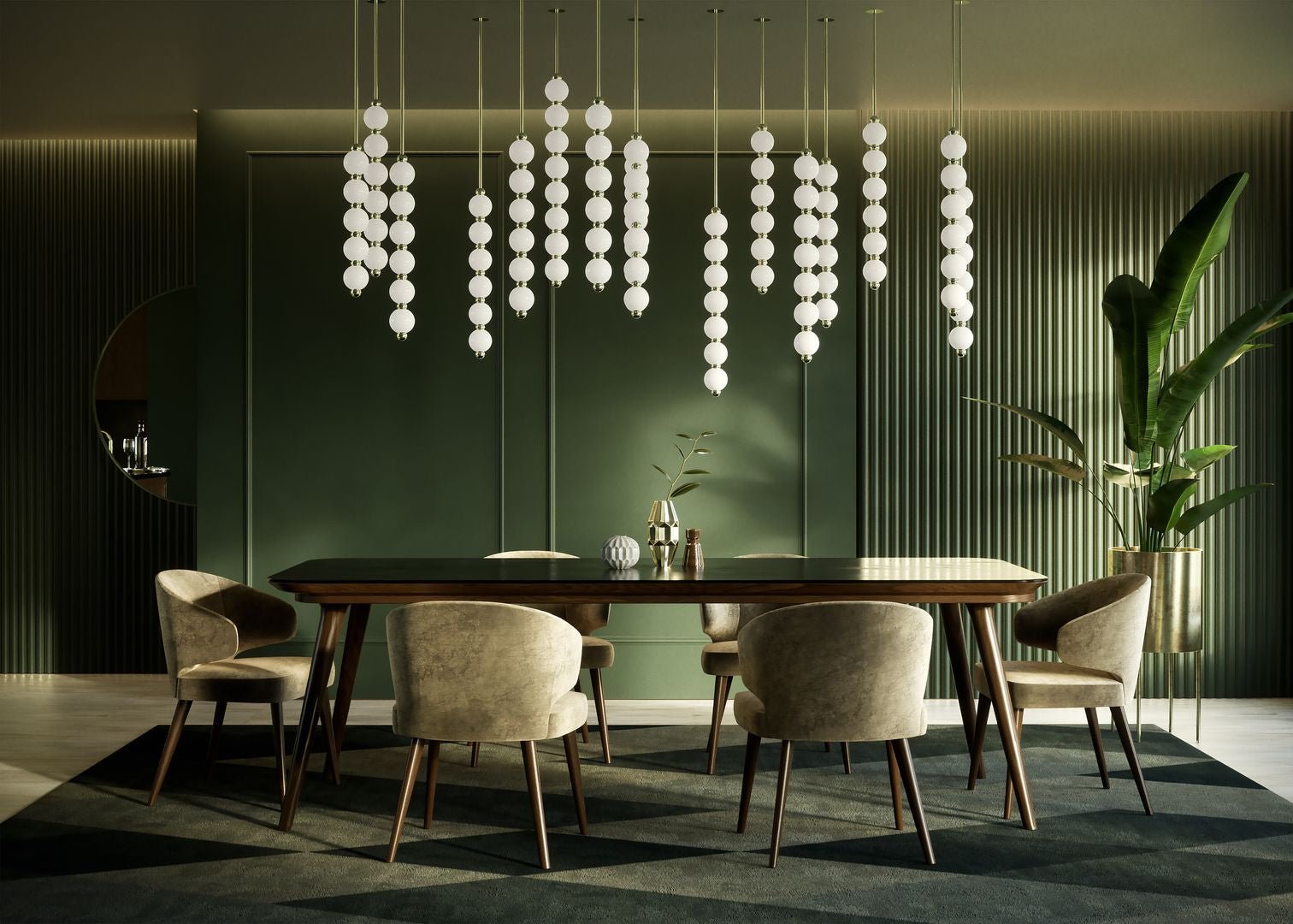 Pearl Suspension Personnalisable Métal Verre Lustre