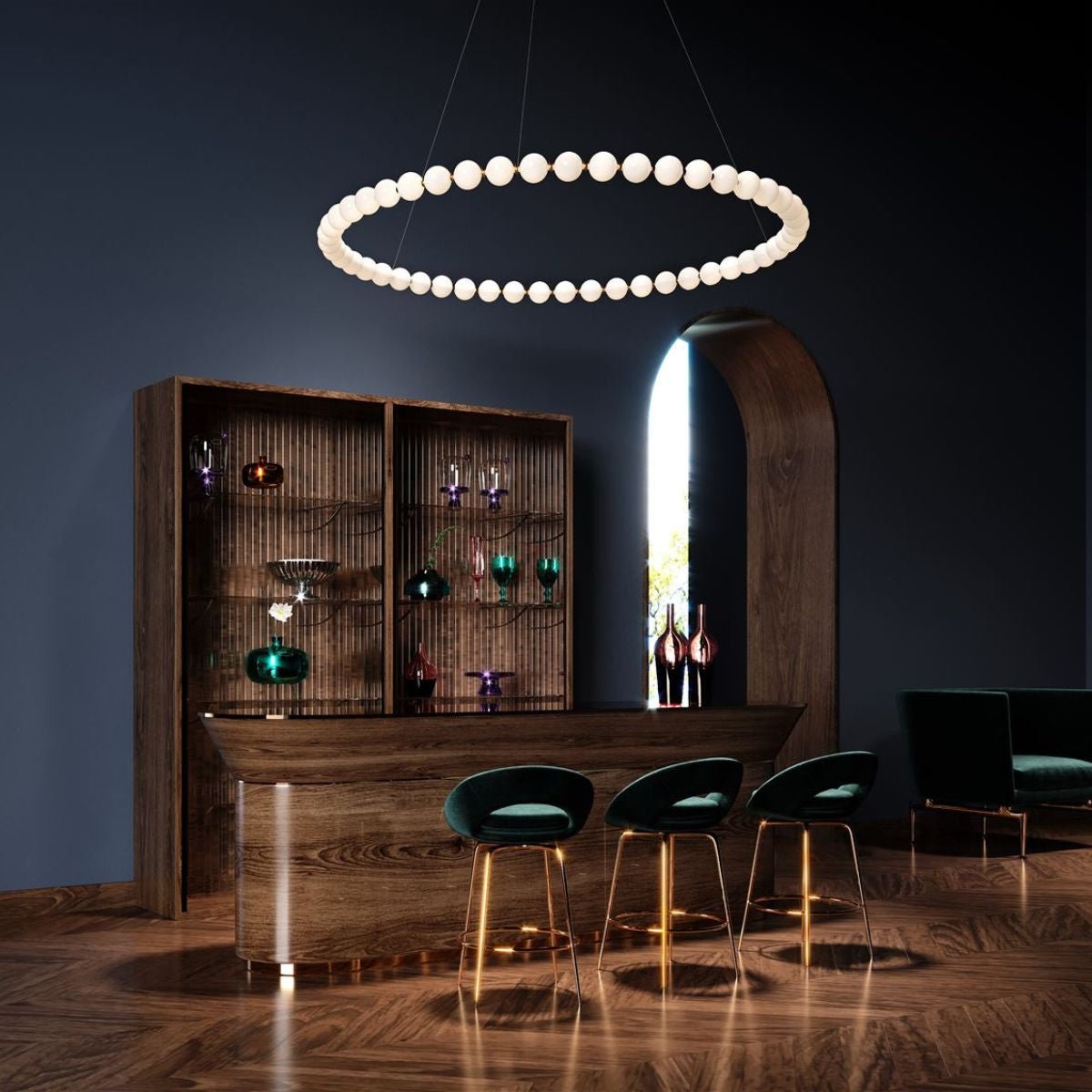 Pearl Suspension Personnalisable Métal Verre Lustre