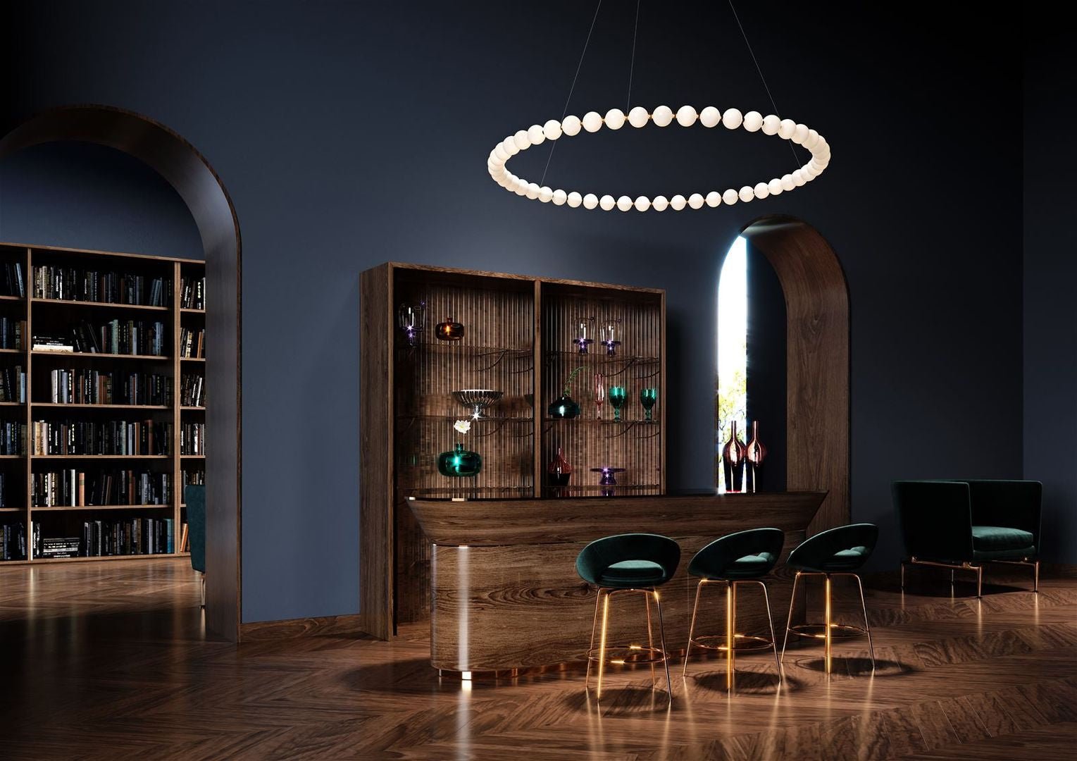 Pearl Suspension Personnalisable Métal Verre Lustre