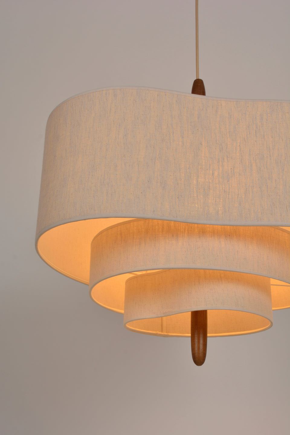 Altheus Premium Nordic Pebble Fabric Metal Pendant Lamp - Lamp Copper