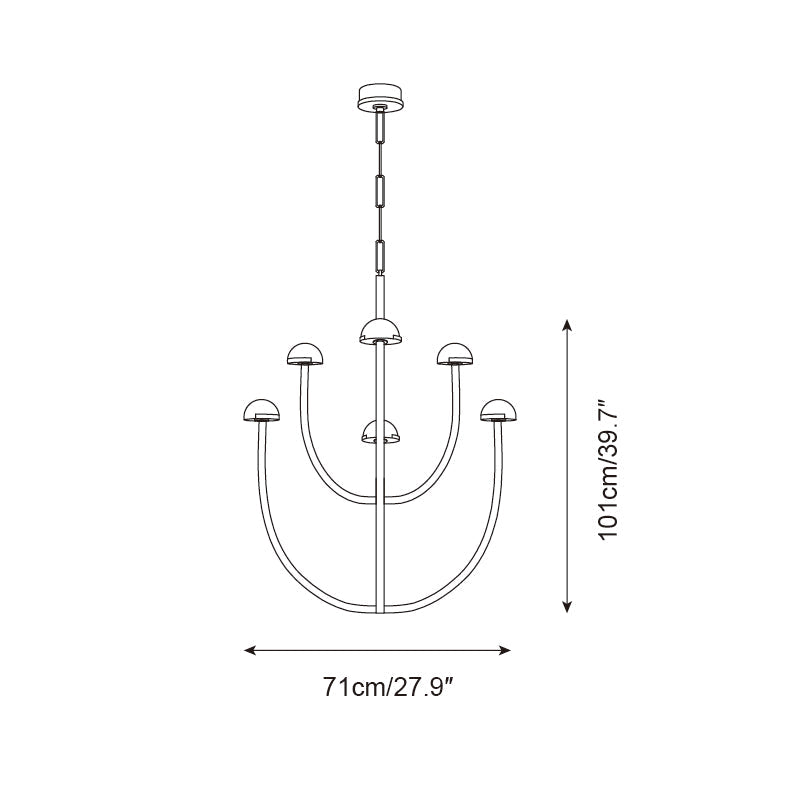 Pedra Chandelier Minimalist Arc Geometry - Letslighting