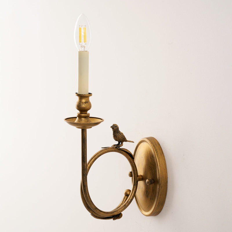 Utheara Vintage Industrial Bird Metal Sconce Wall Lamp - Lamp Copper
