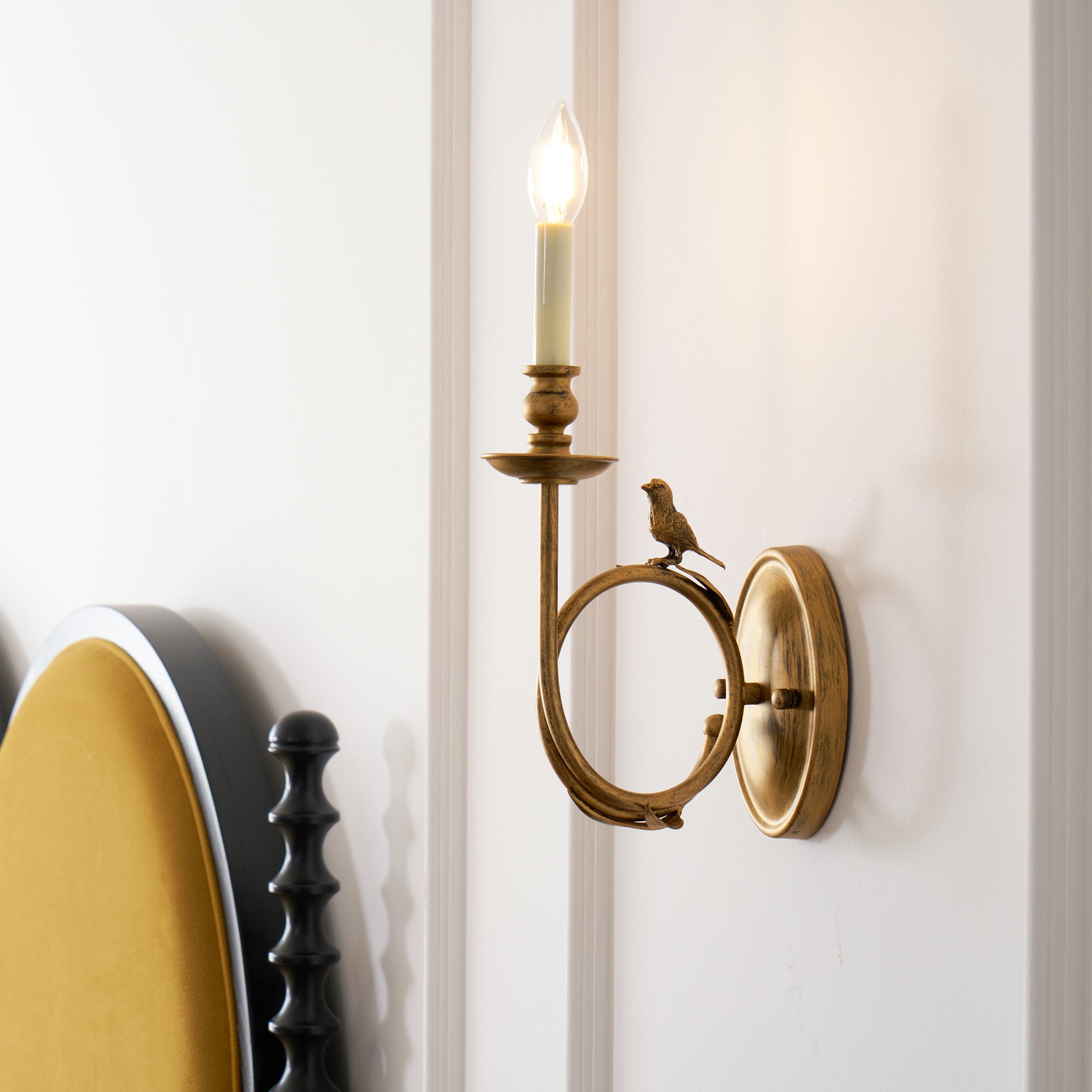 Utheara Vintage Industrial Bird Metal Sconce Wall Lamp - Lamp Copper