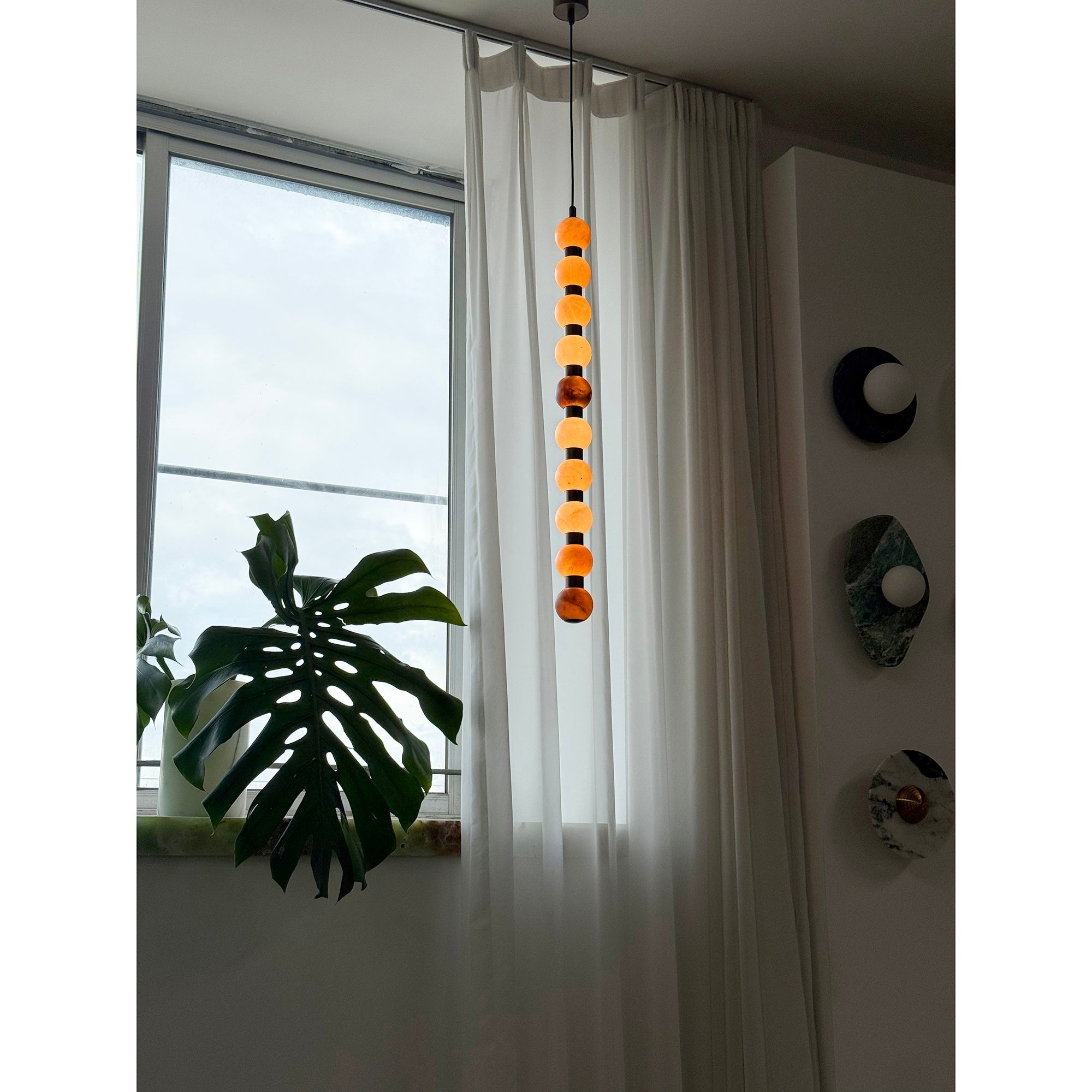 Ulshae Modern Minimalist Art Marble Pendant Lamp - Lamp Copper